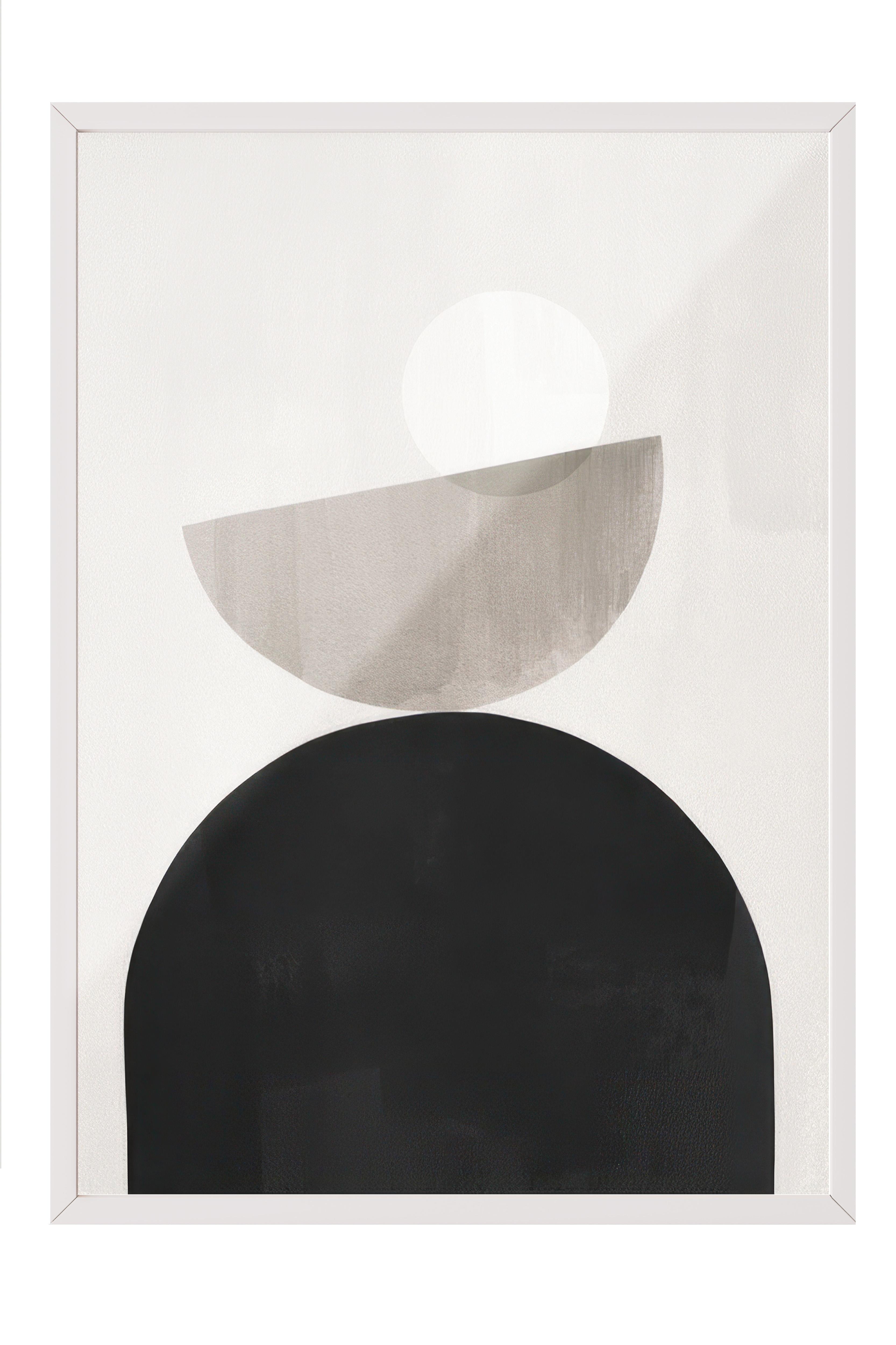 Graphic Shapes No4 Çerçeveli Tablo, Beyaz Çerçeve ve Poster, Duvar Tablosu Comfort Serisi NO:108459