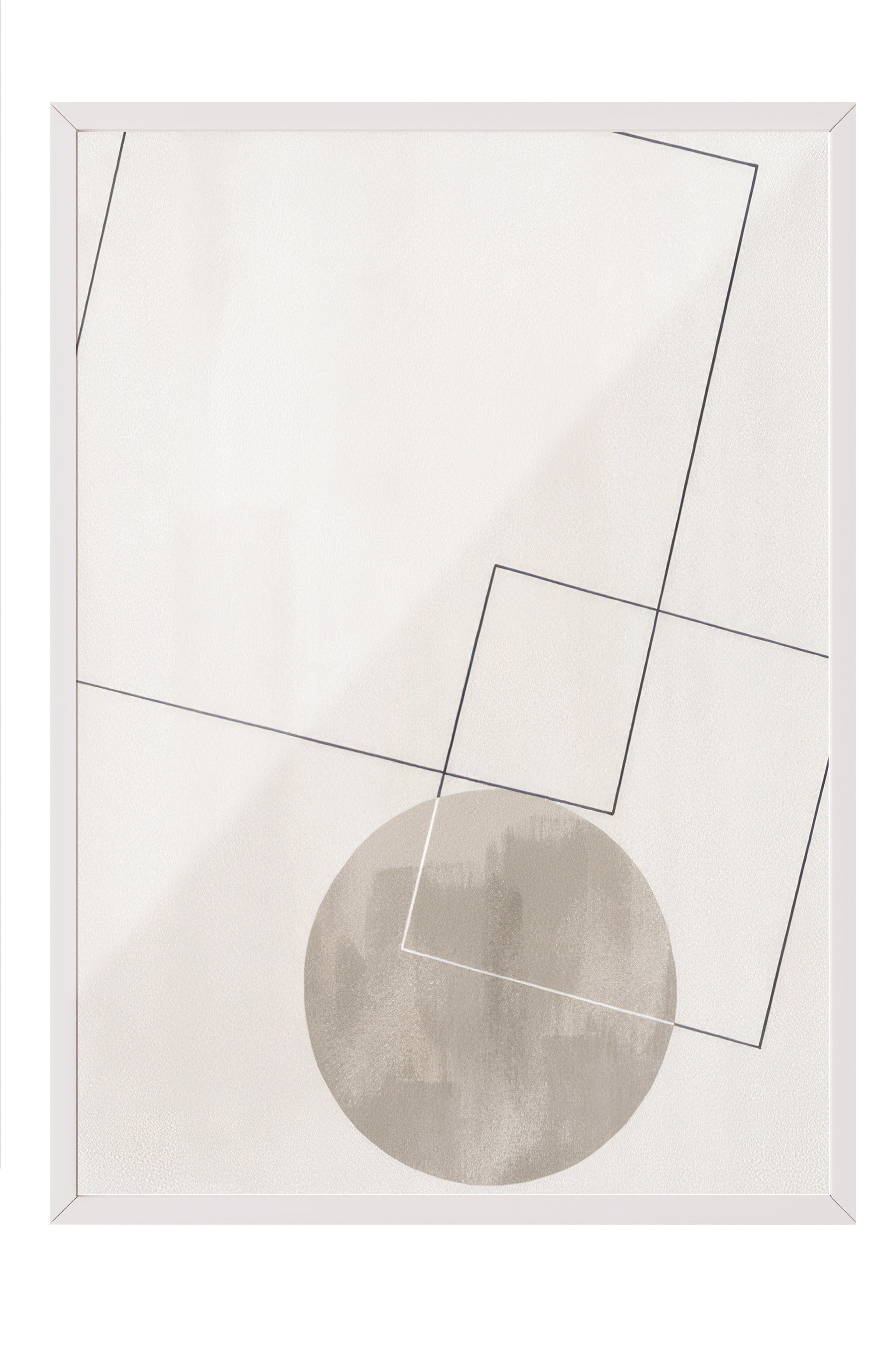 Graphic Shapes No5 Çerçeveli Tablo, Beyaz Çerçeve ve Poster, Duvar Tablosu Comfort Serisi NO:108460