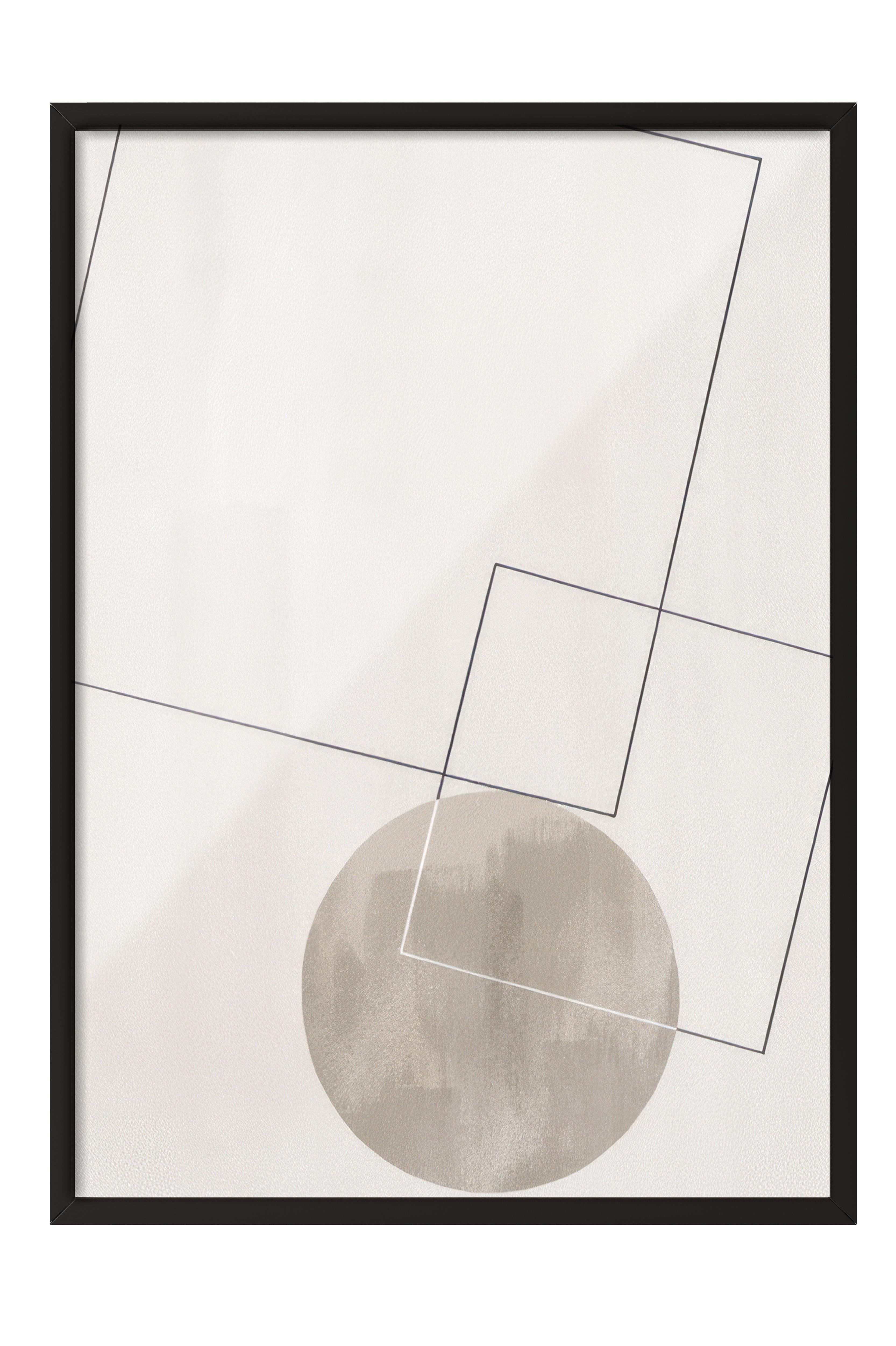 Graphic Shapes No5 Çerçeveli Tablo, Siyah Çerçeve ve Poster, Duvar Tablosu Comfort Serisi NO:108460