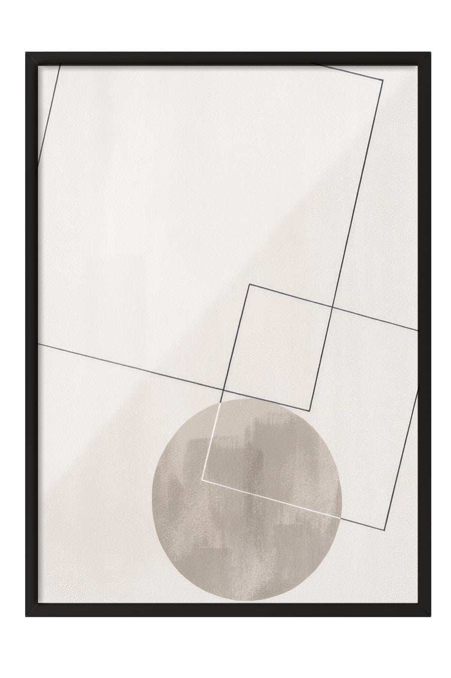 Graphic Shapes No5 Çerçeveli Tablo, Siyah Çerçeve ve Poster, Duvar Tablosu Comfort Serisi NO:108460