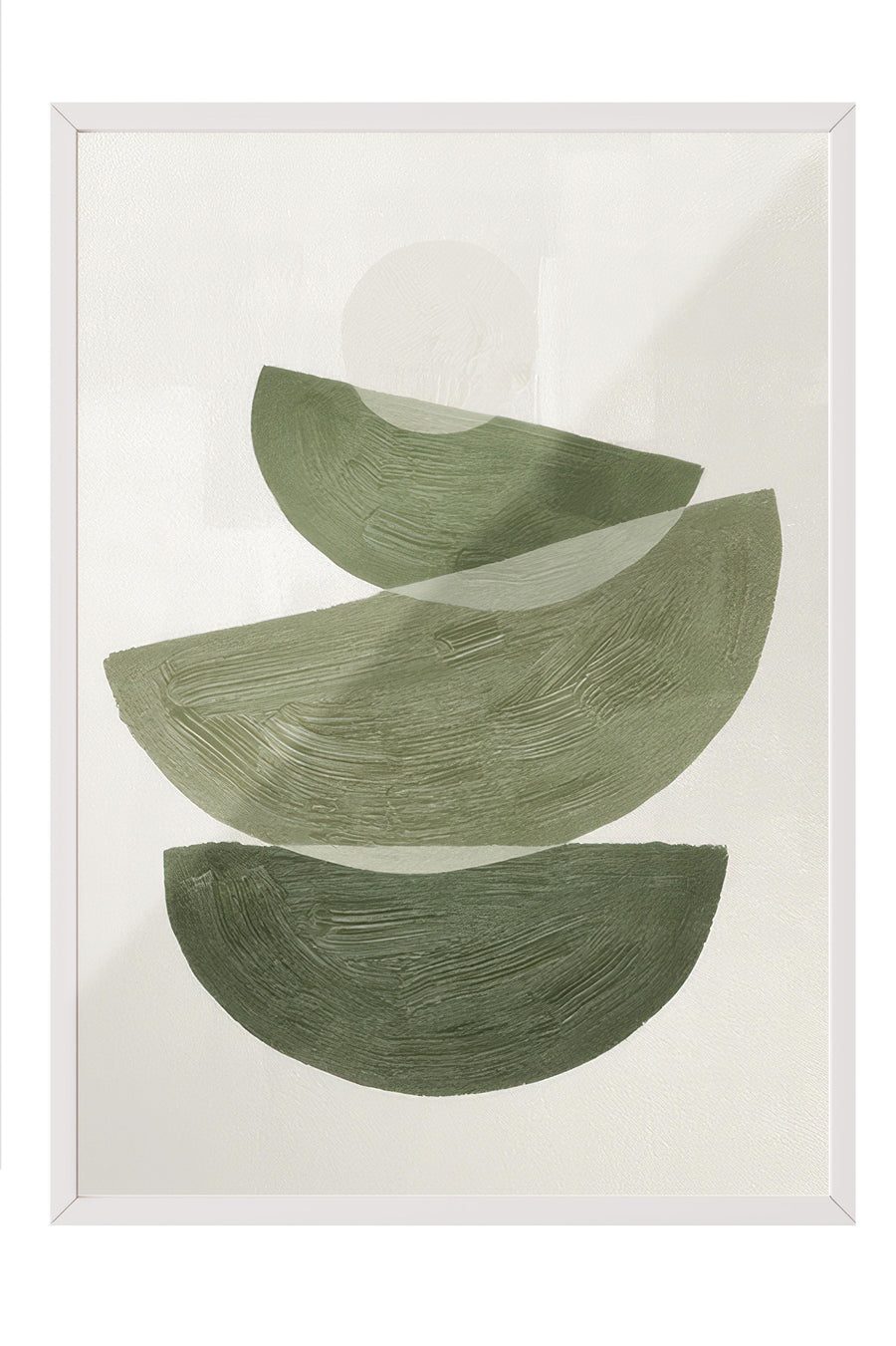 Green Graphic Shapes No1  Beyaz Çerçeveli Tablo, Duvar Tablosu Comfort Serisi NO:108548