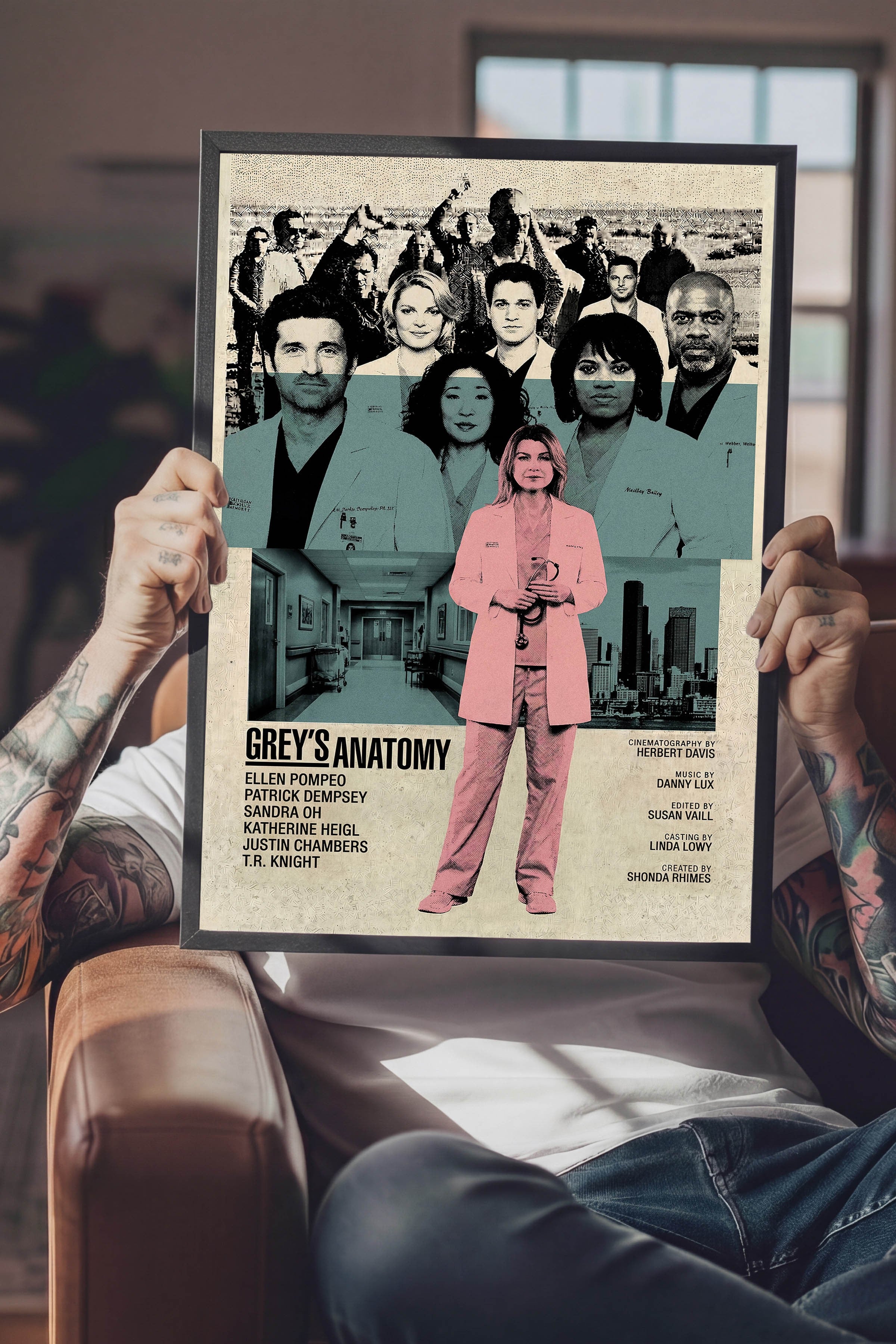 Grey’s Anatomy Siyah Çerçeveli Poster, Sinema ve Dizi Tablo, Film Dizi Afişleri NO:112771