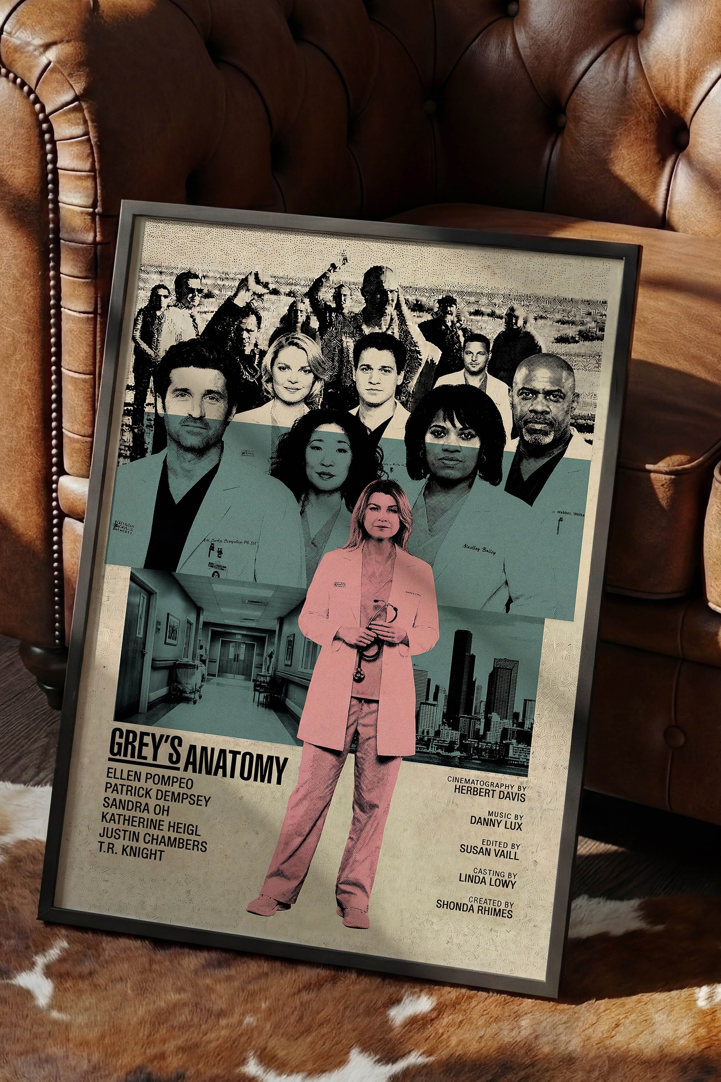 Grey’s Anatomy Siyah Çerçeveli Poster, Sinema ve Dizi Tablo, Film Dizi Afişleri NO:112771
