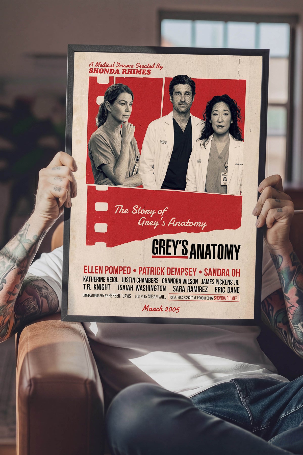 Grey’s Anatomy Siyah Çerçeveli Poster, Sinema ve Dizi Tablo, Film Dizi Afişleri NO:112848