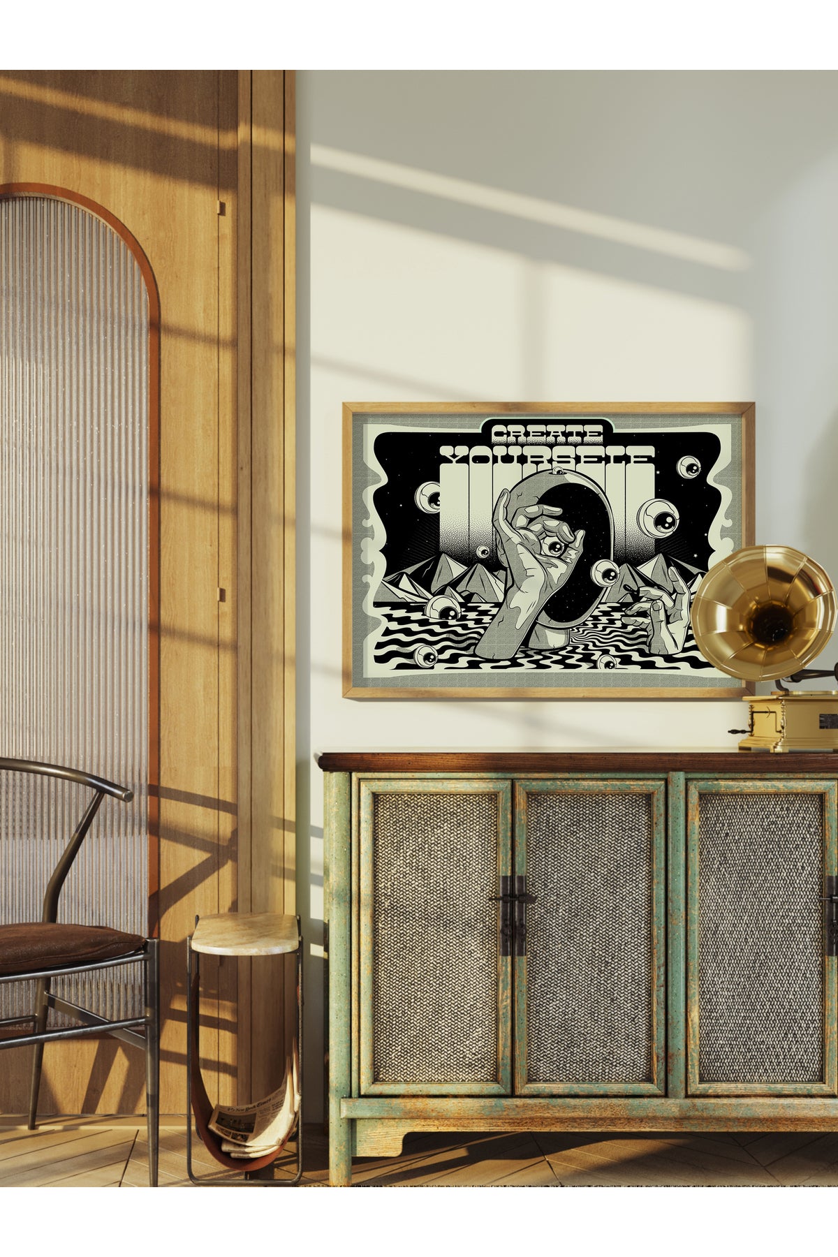 Grunge Tema Duvar Posteri, Çerçevesiz Poster, Duvar Dekoru, Çerçevesiz Tablo
