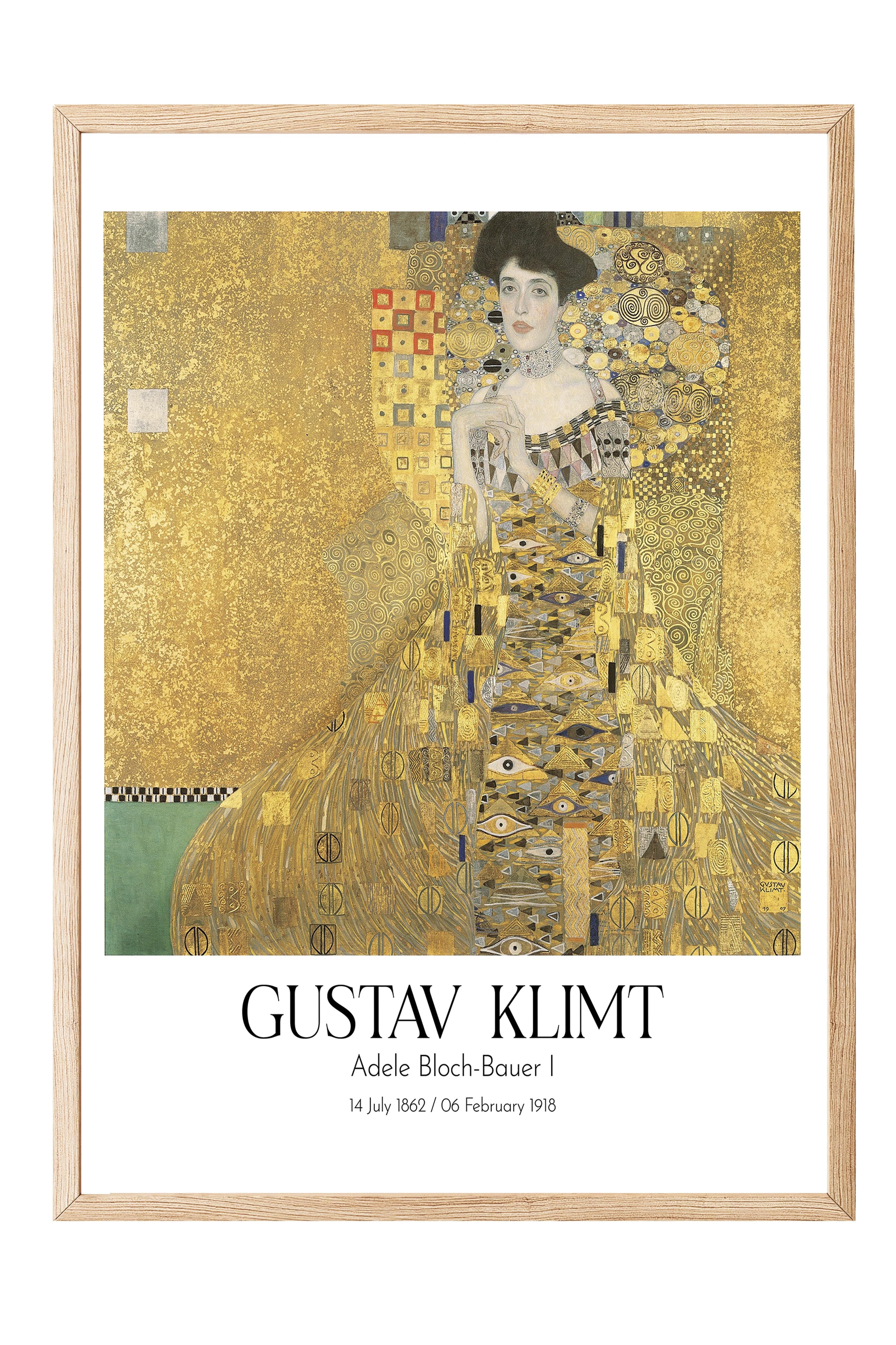 Gustav Klimt - Adele Bloch-Bauer I, Ahşap Çerçeveli Tablo, Sanat Serisi NO:111986