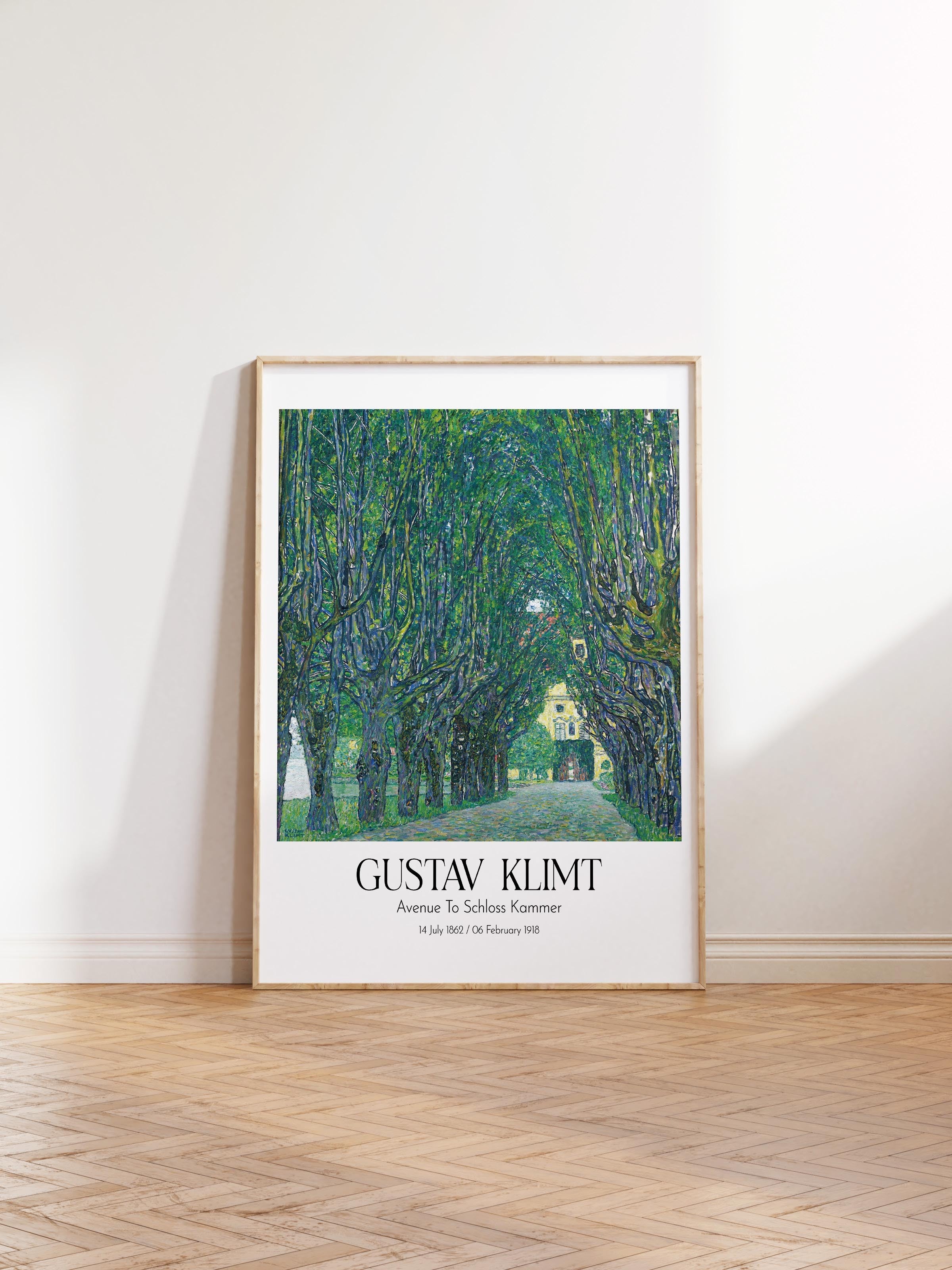 Gustav Klimt - Avenue To Schloss Kammer, Ahşap Çerçeveli Tablo, Sanat Serisi NO:111987