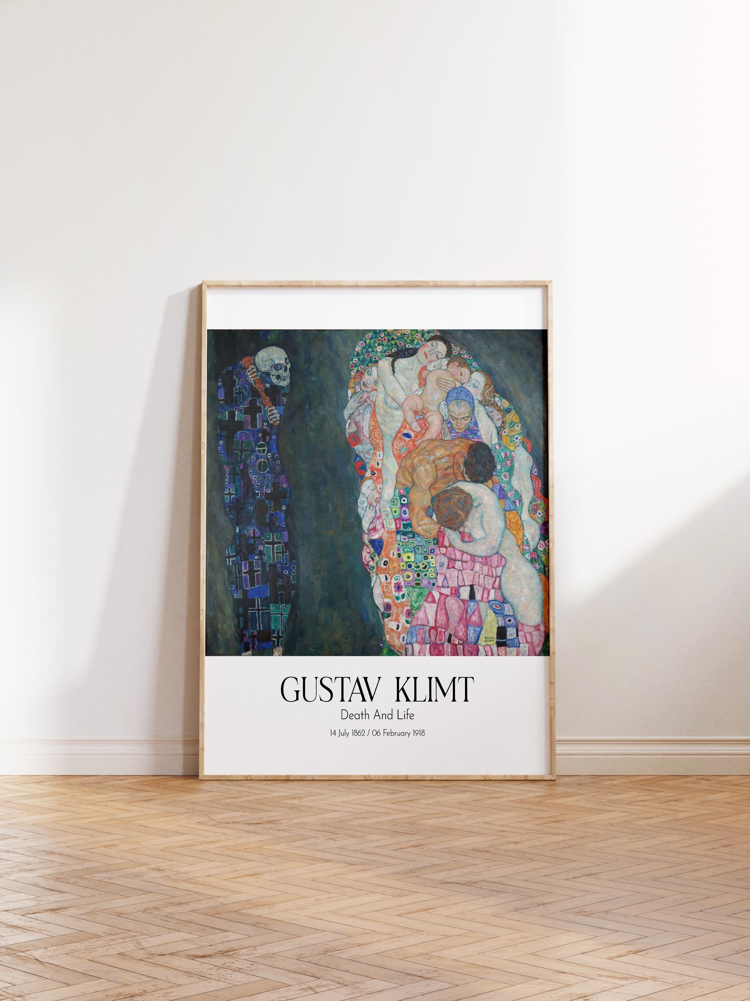 Gustav Klimt - Death And Life, Ahşap Çerçeveli Tablo, Sanat Serisi NO:111970
