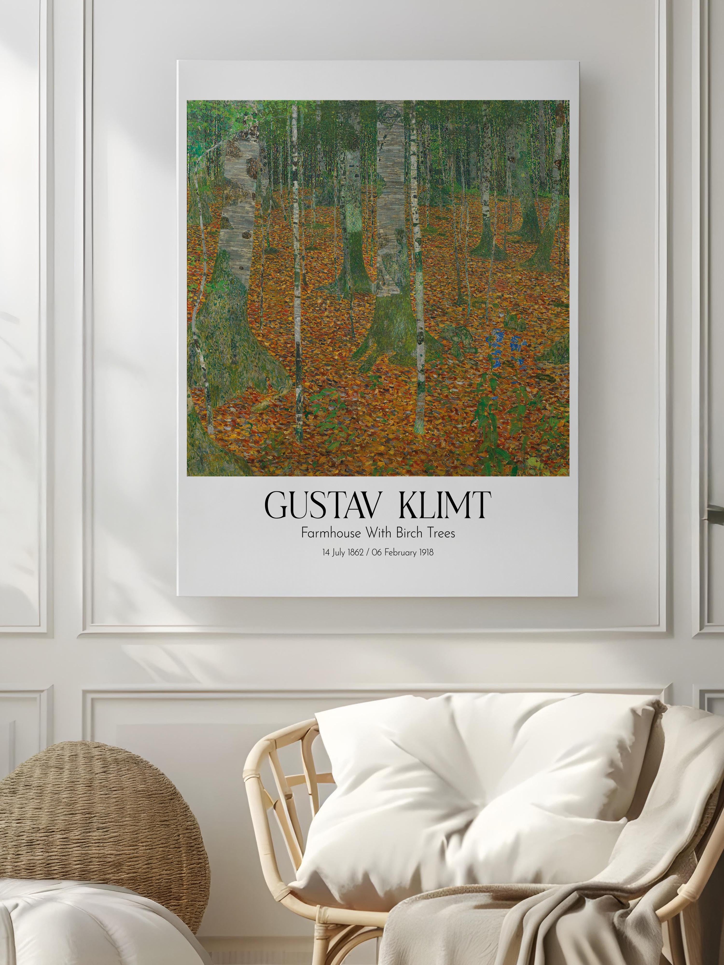 Gustav Klimt - Farmhouse With Birch Trees, Kanvas Tablo, Sanat Serisi NO:111991