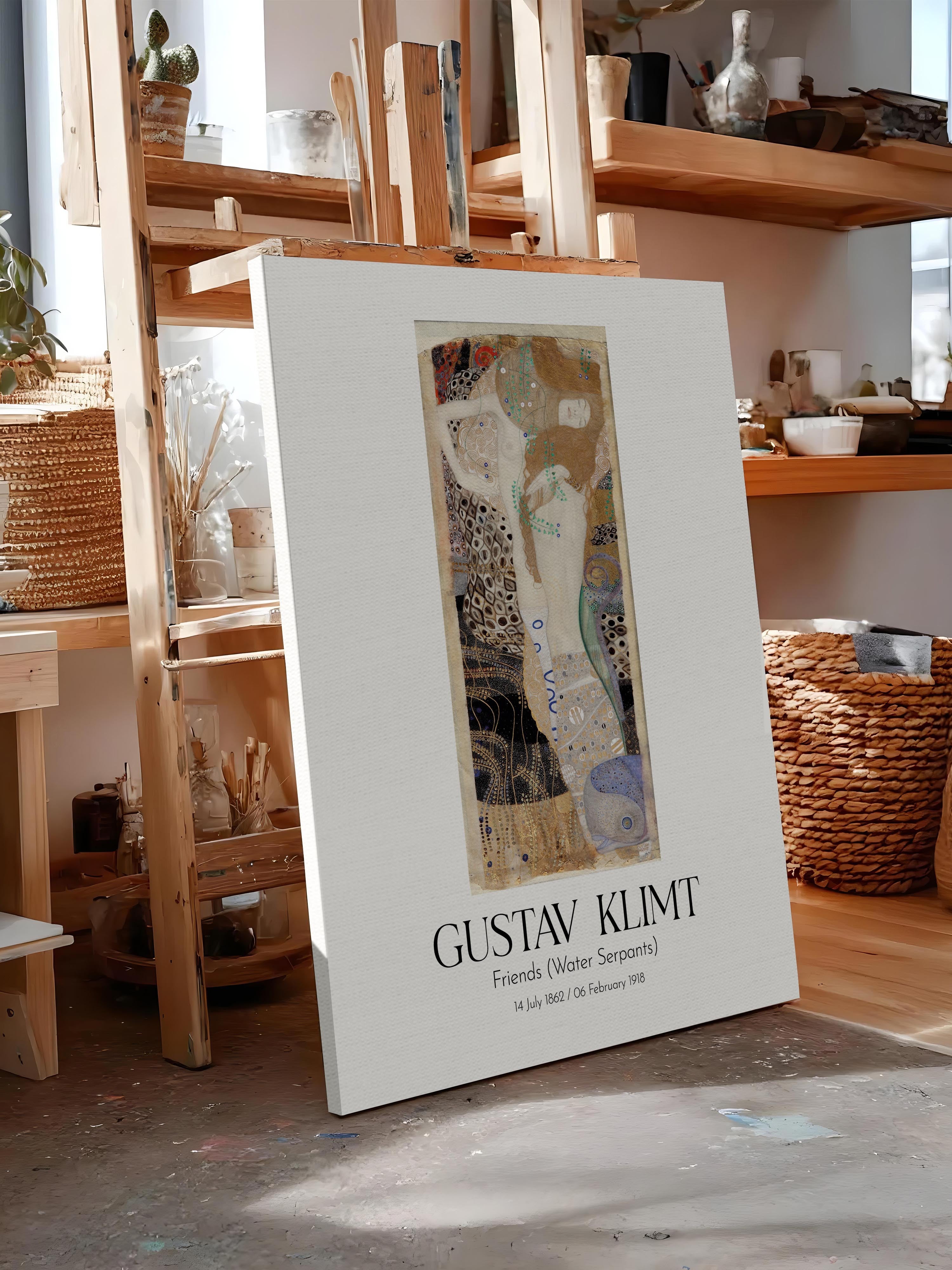 Gustav Klimt - Friends (Water Serpants), Kanvas Tablo, Sanat Serisi NO:111973