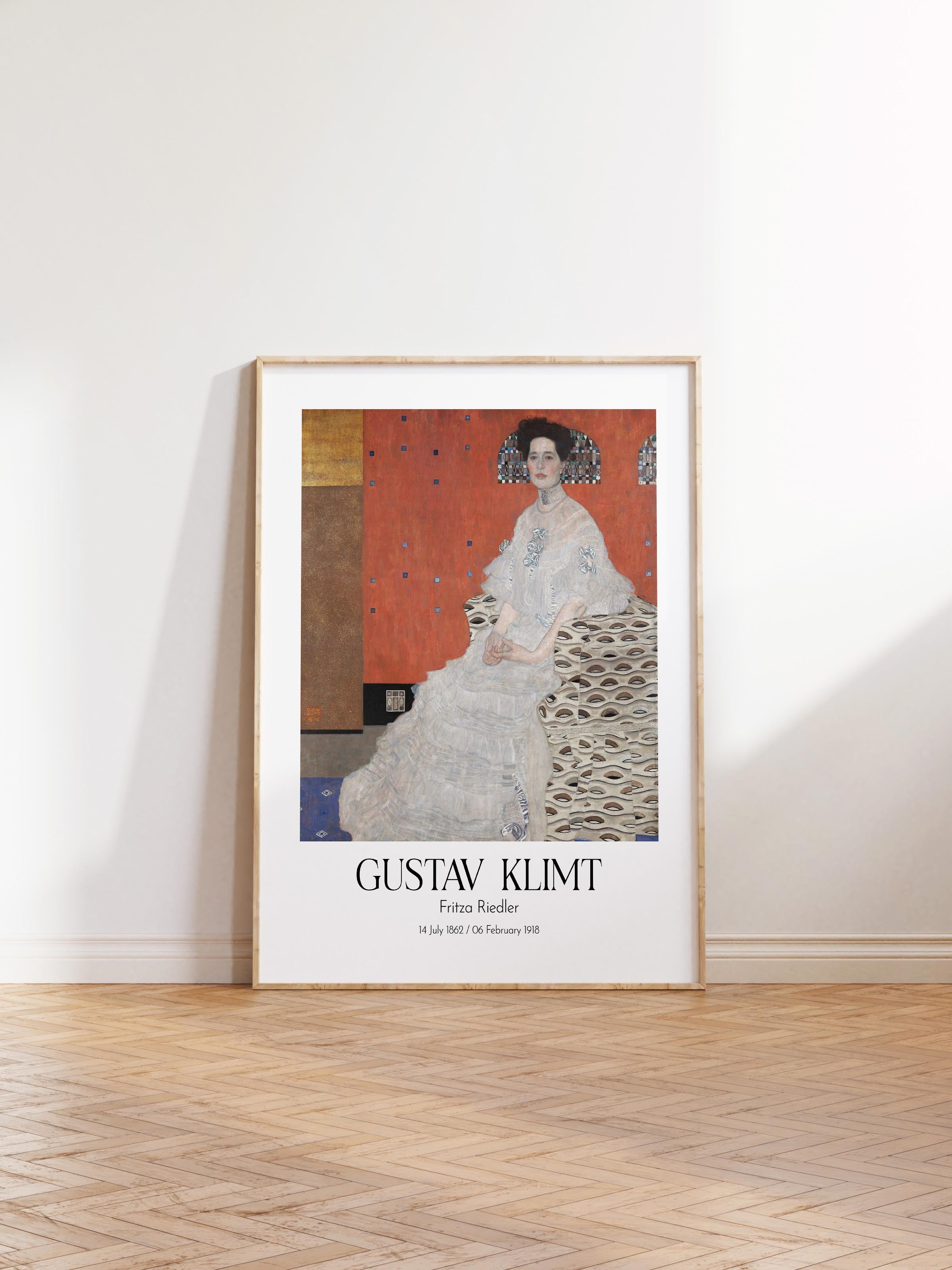 Gustav Klimt - Fritza Riedler, Ahşap Çerçeveli Tablo, Sanat Serisi NO:111992
