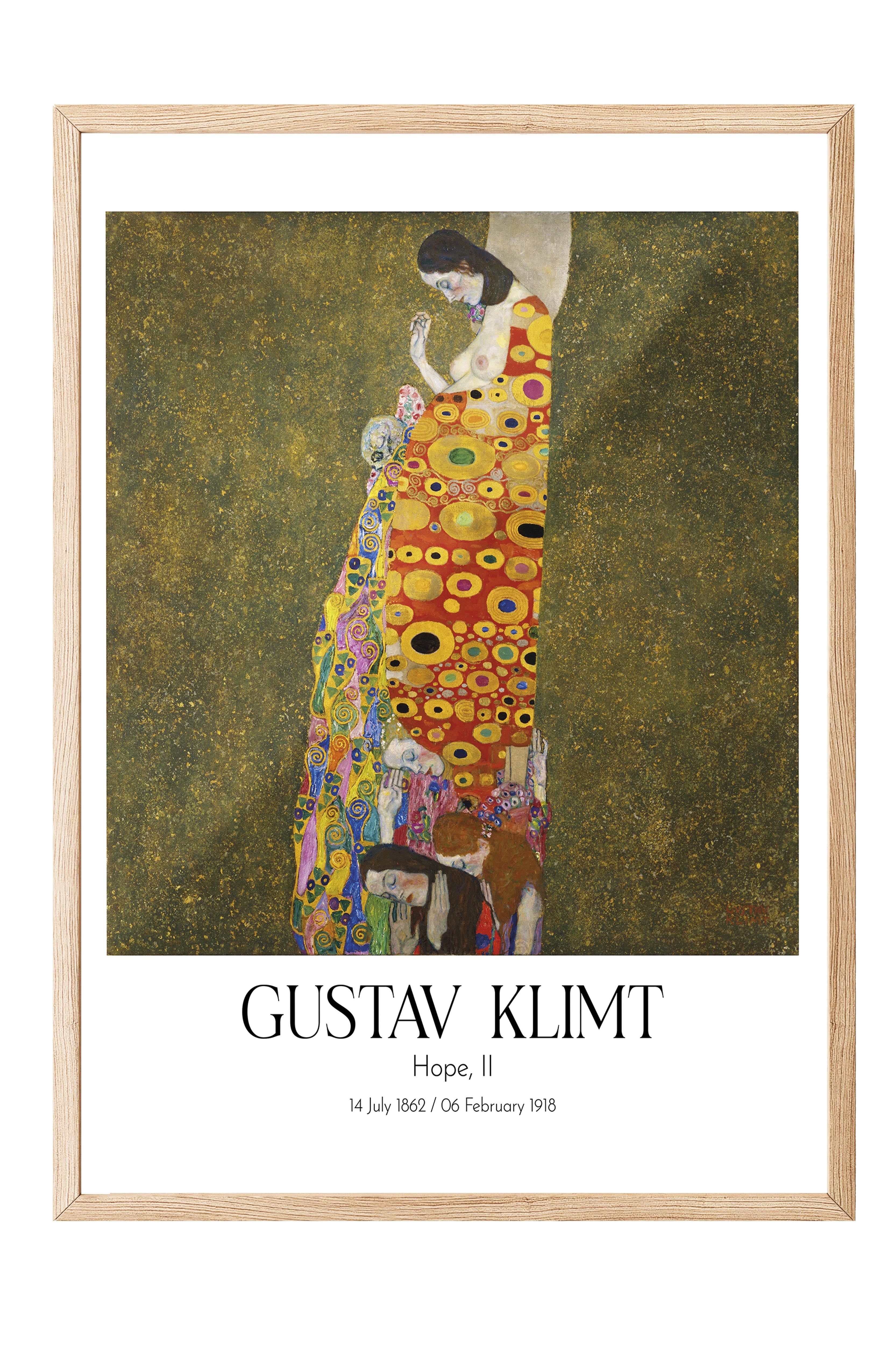 Gustav Klimt - Hope, II, Ahşap Çerçeveli Tablo, Sanat Serisi NO:111974