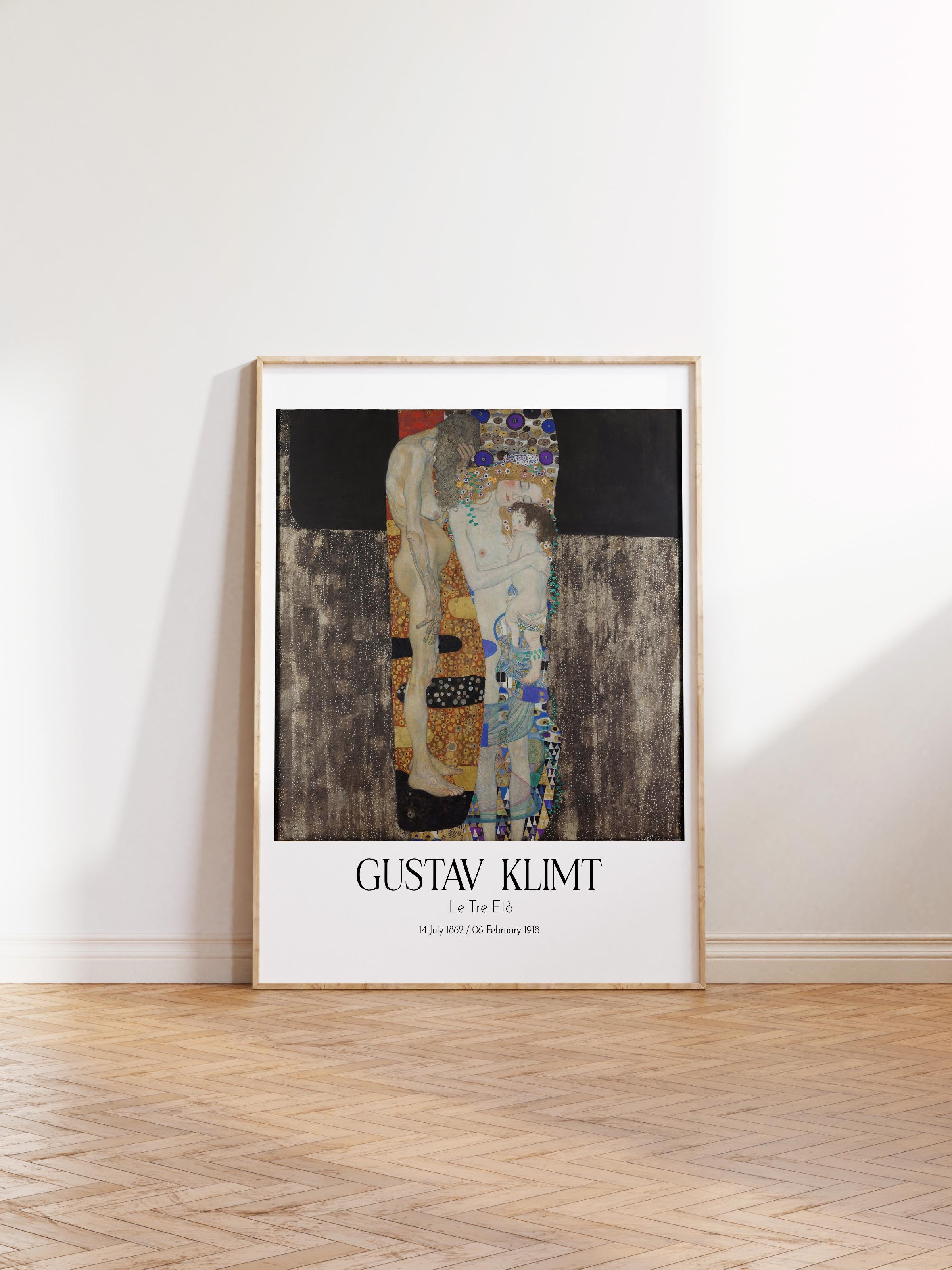 Gustav Klimt - Le Tre Età, Ahşap Çerçeveli Tablo, Sanat Serisi NO:111995