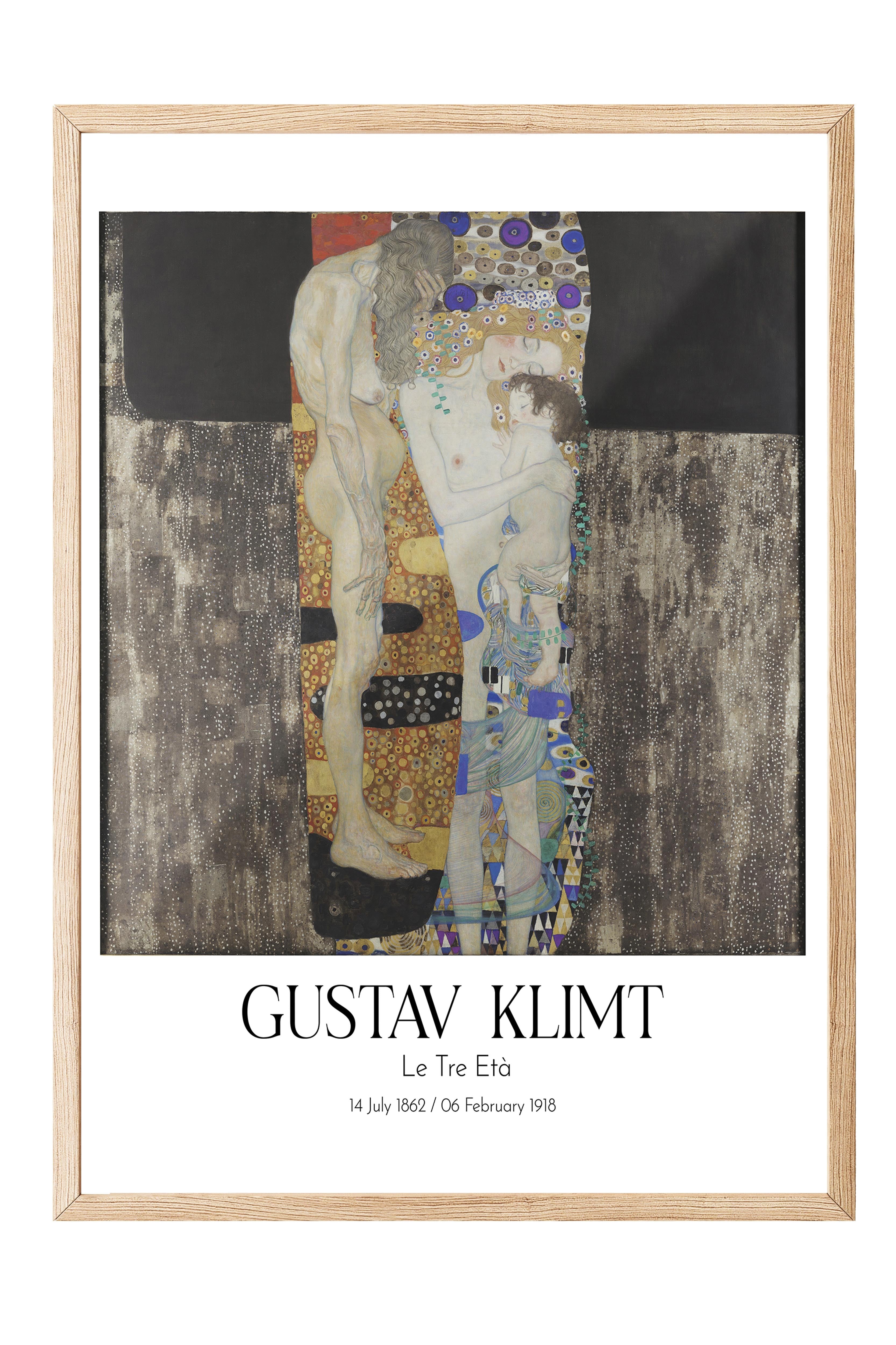 Gustav Klimt - Le Tre Età, Ahşap Çerçeveli Tablo, Sanat Serisi NO:111995