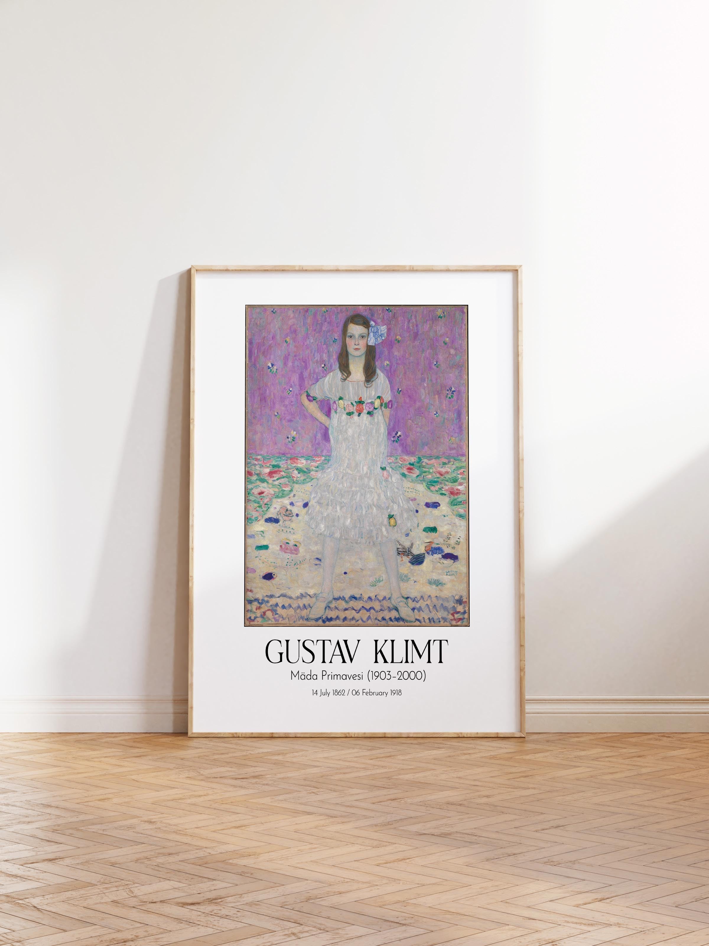 Gustav Klimt - Mäda Primavesi (1903–2000), Ahşap Çerçeveli Tablo, Sanat Serisi NO:111996