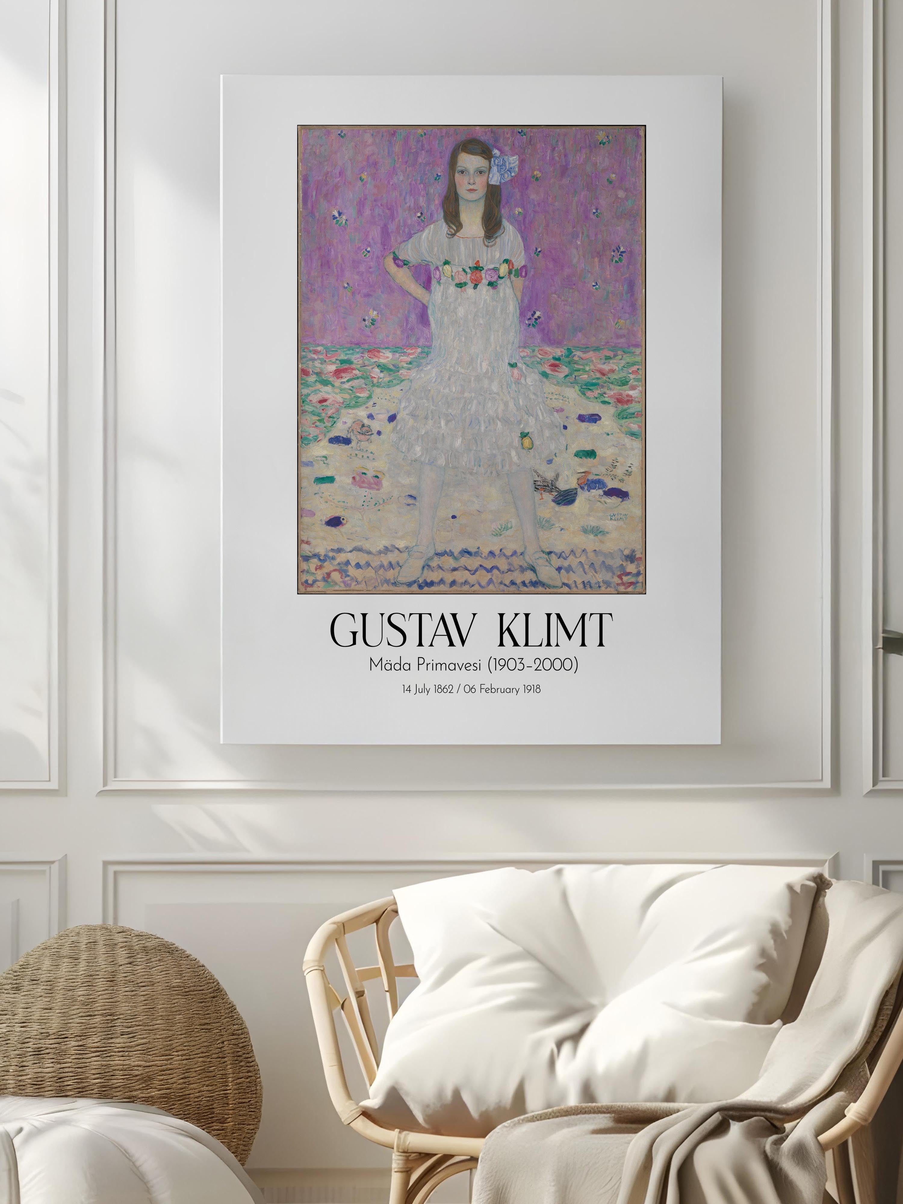 Gustav Klimt - Mäda Primavesi (1903–2000), Kanvas Tablo, Sanat Serisi NO:111996