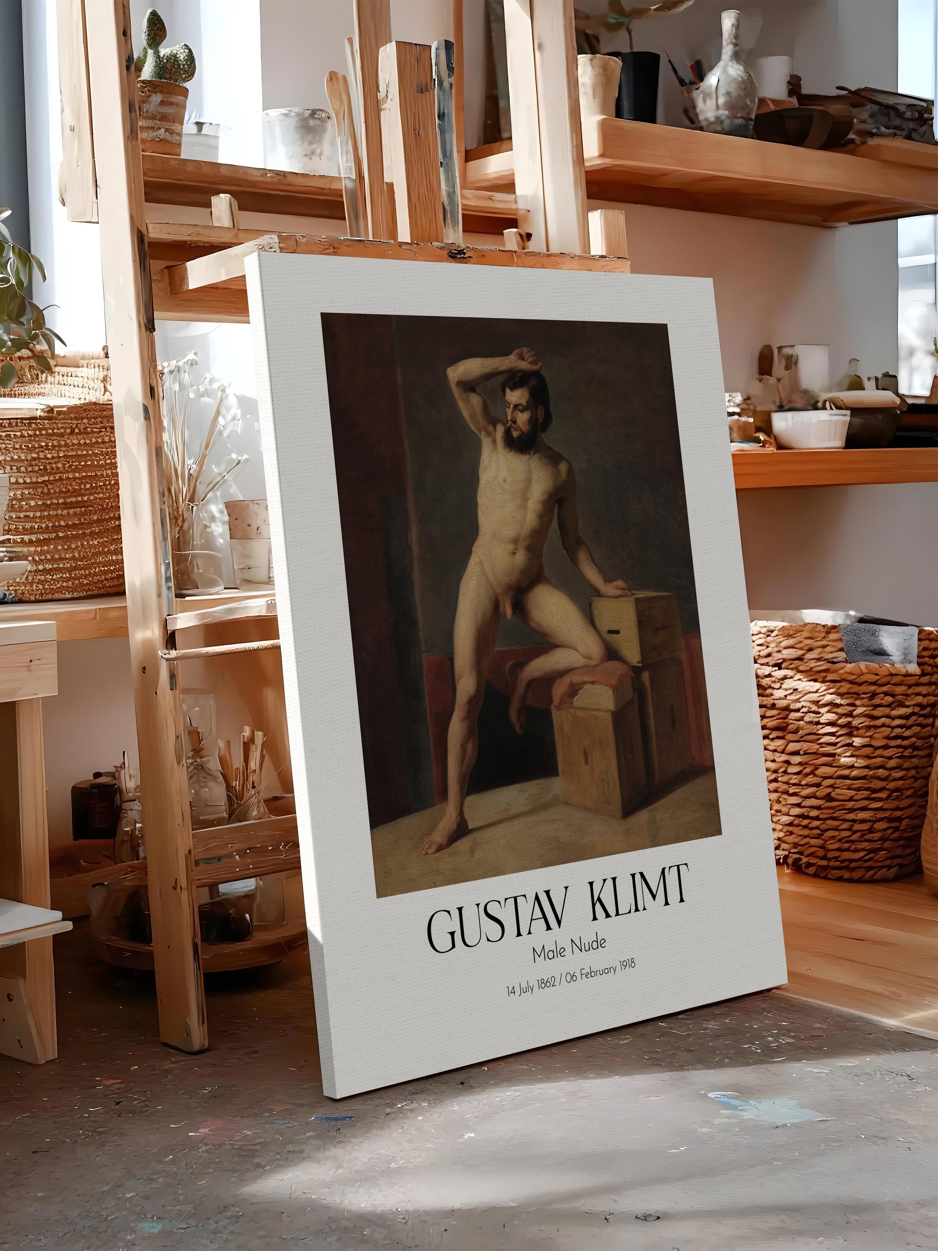 Gustav Klimt - Male Nude, Kanvas Tablo, Sanat Serisi NO:111978