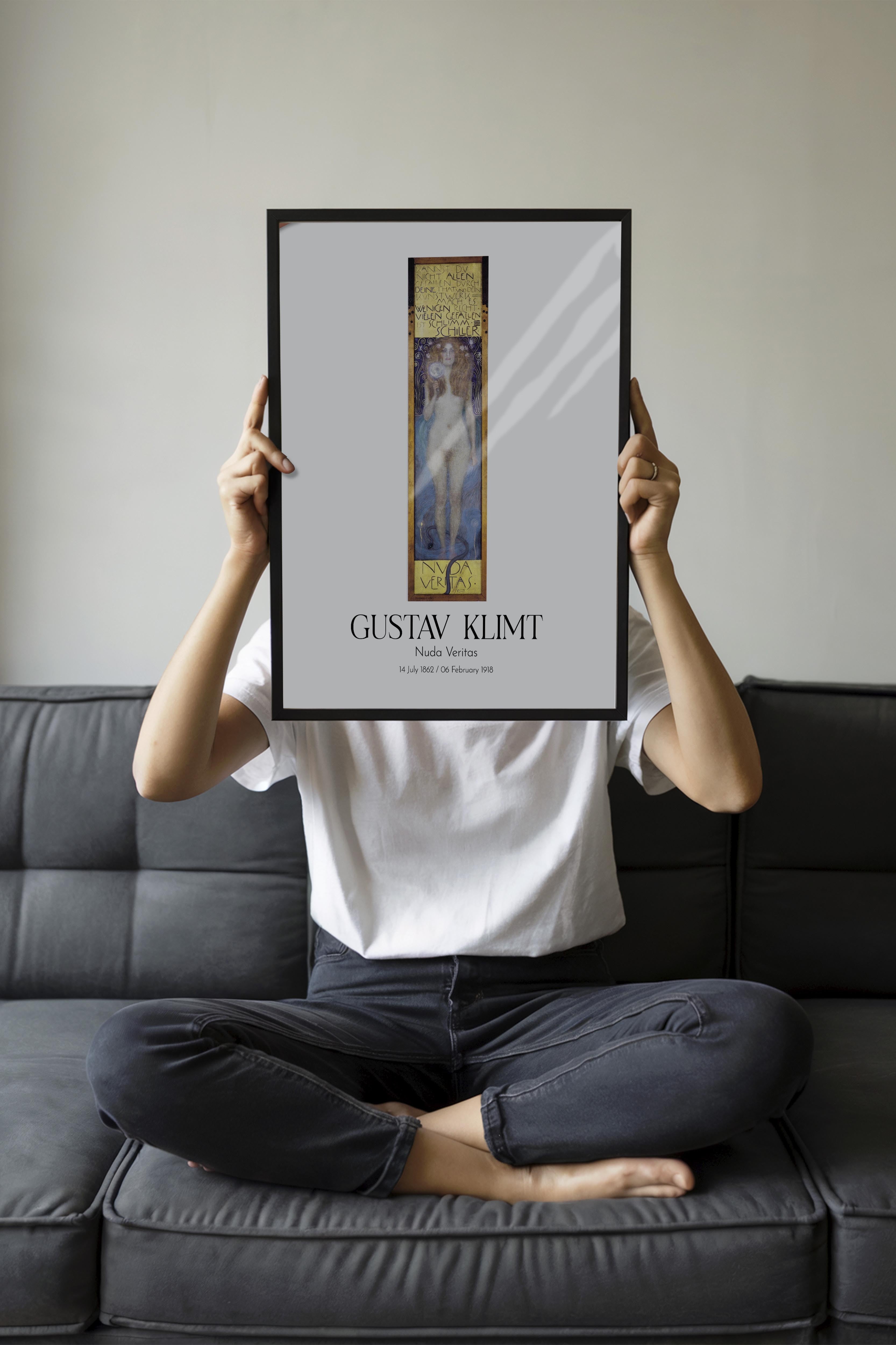 Gustav Klimt - Nuda Veritas, Siyah Çerçeveli Tablo, Sanat Serisi NO:111997