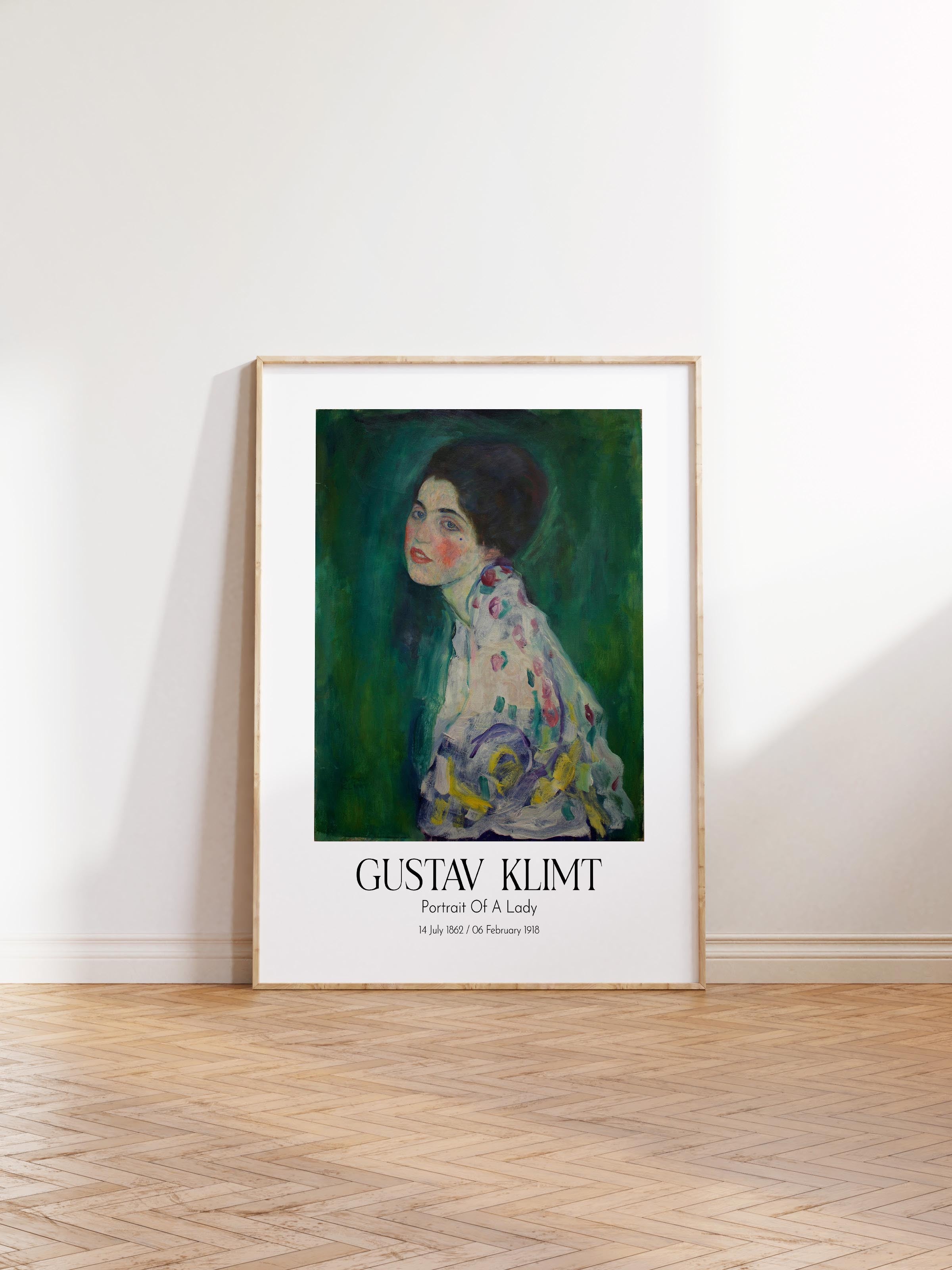 Gustav Klimt - Portrait Of A Lady, Ahşap Çerçeveli Tablo, Sanat Serisi NO:111981