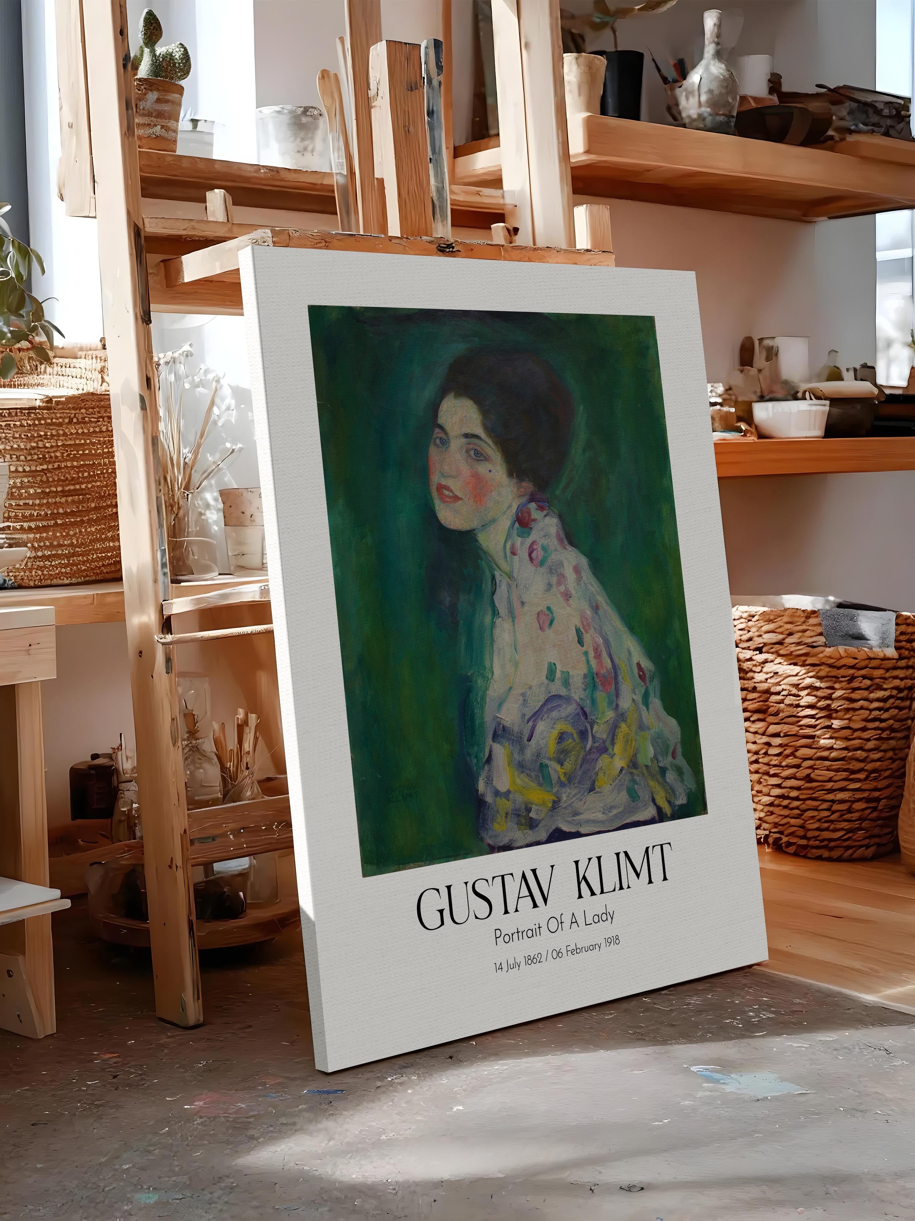 Gustav Klimt - Portrait Of A Lady, Kanvas Tablo, Sanat Serisi NO:111981