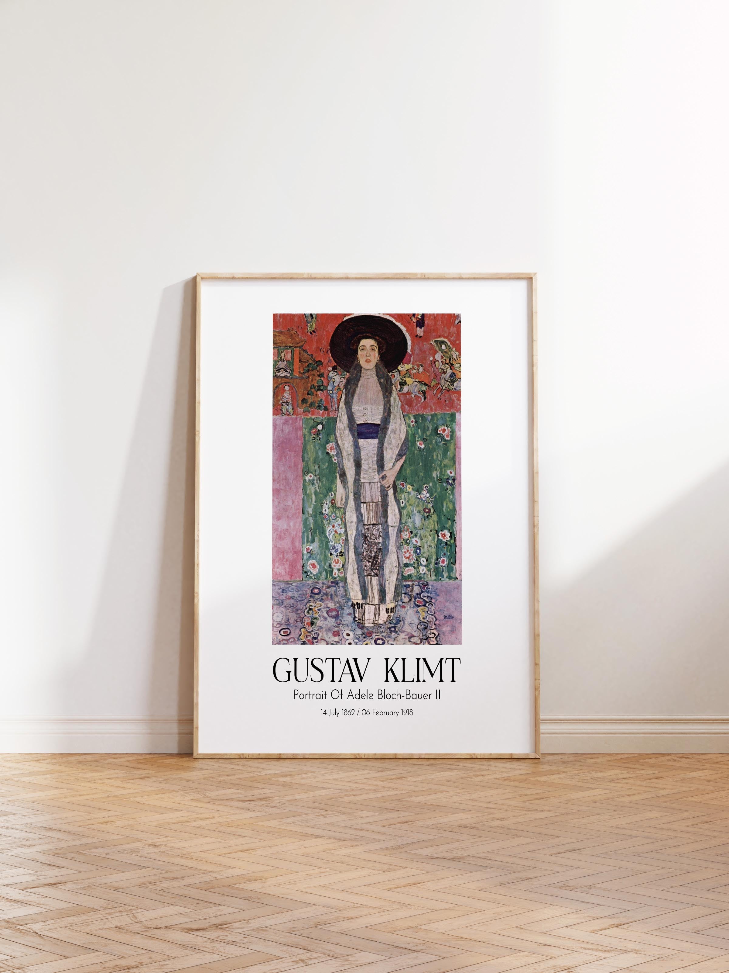 Gustav Klimt - Portrait Of Adele Bloch-Bauer II, Ahşap Çerçeveli Tablo, Sanat Serisi NO:111999