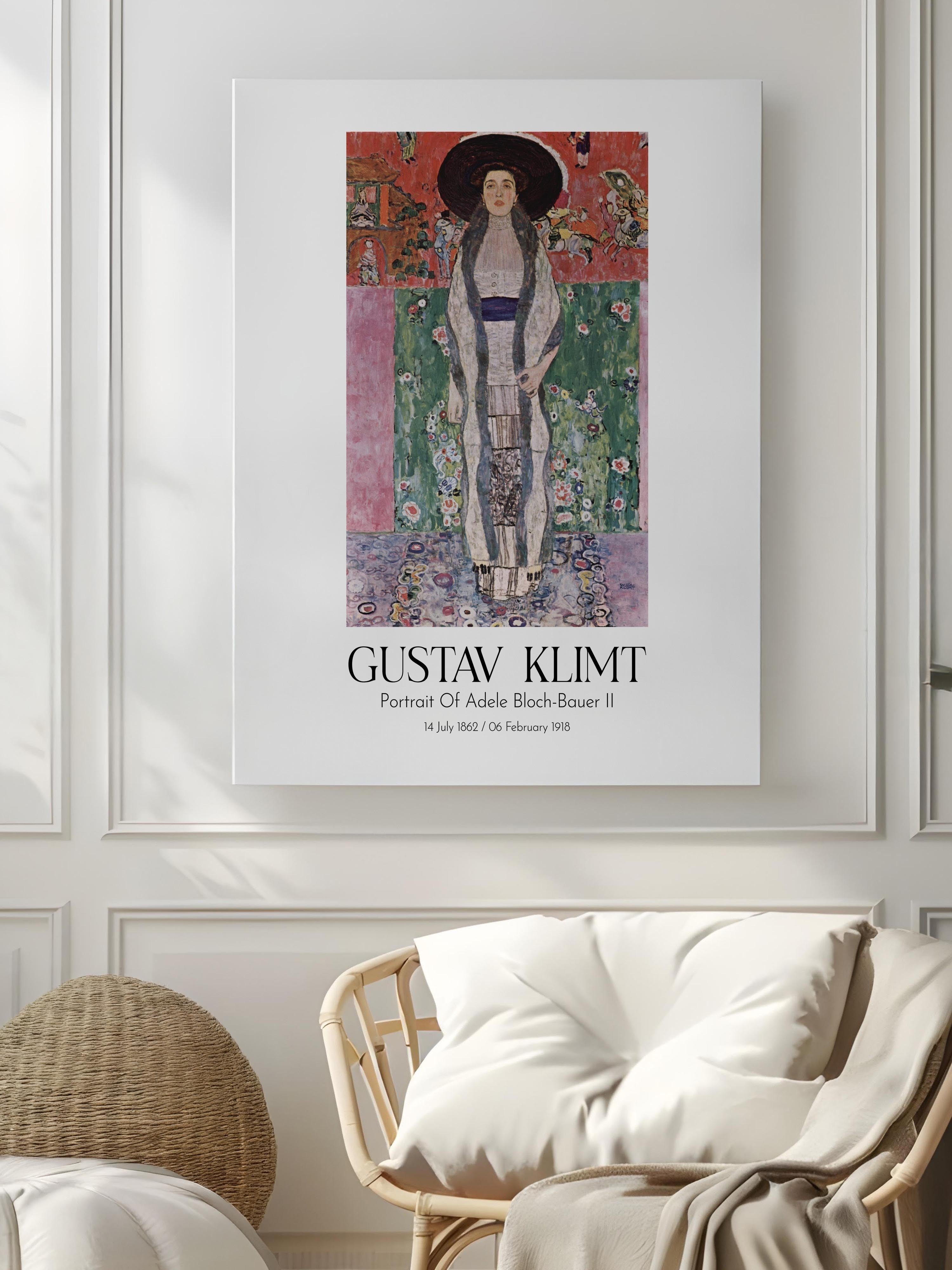 Gustav Klimt - Portrait Of Adele Bloch-Bauer II, Kanvas Tablo, Sanat Serisi NO:111999