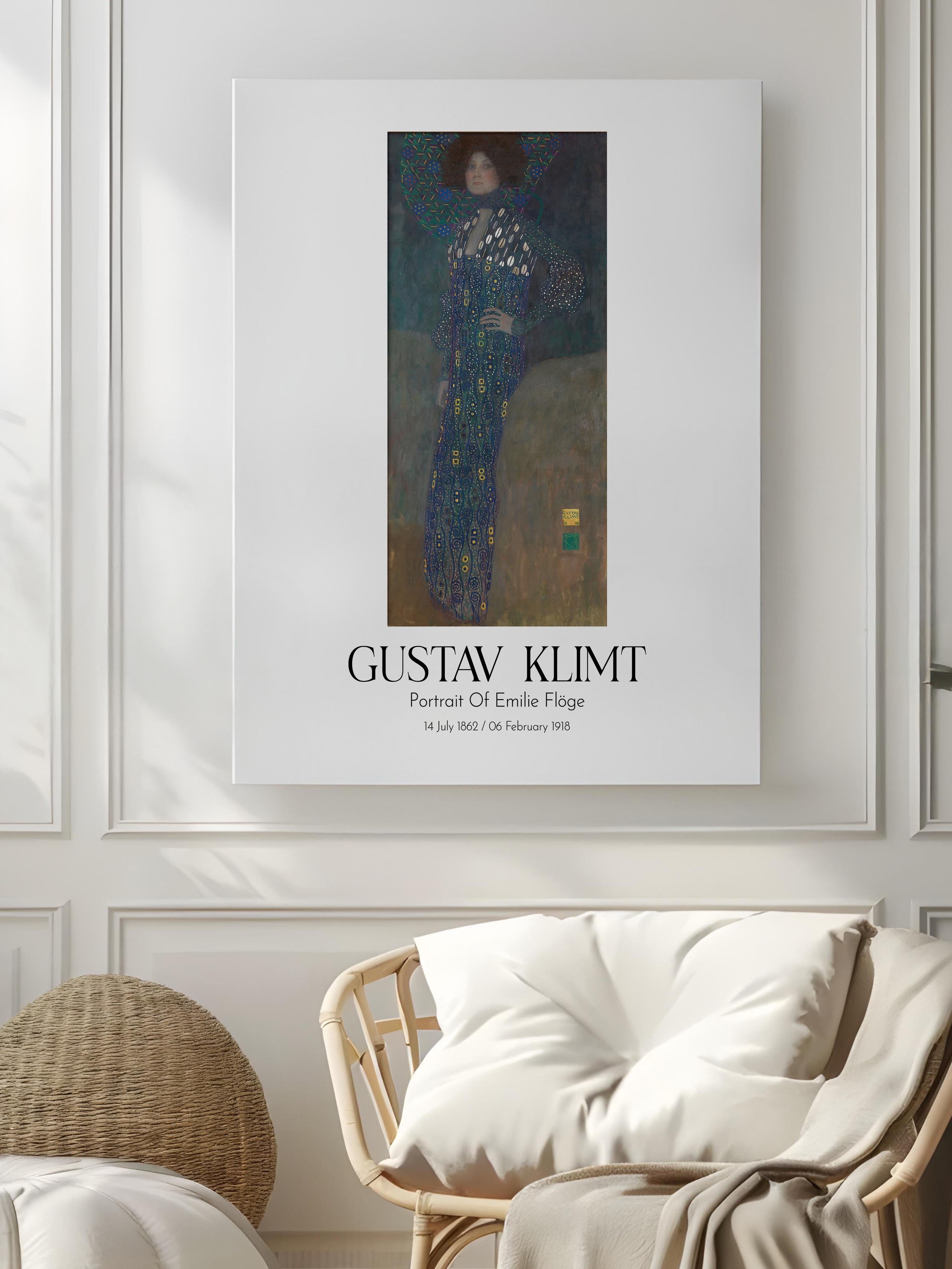 Gustav Klimt - Portrait Of Emilie Flöge, Kanvas Tablo, Sanat Serisi NO:112000
