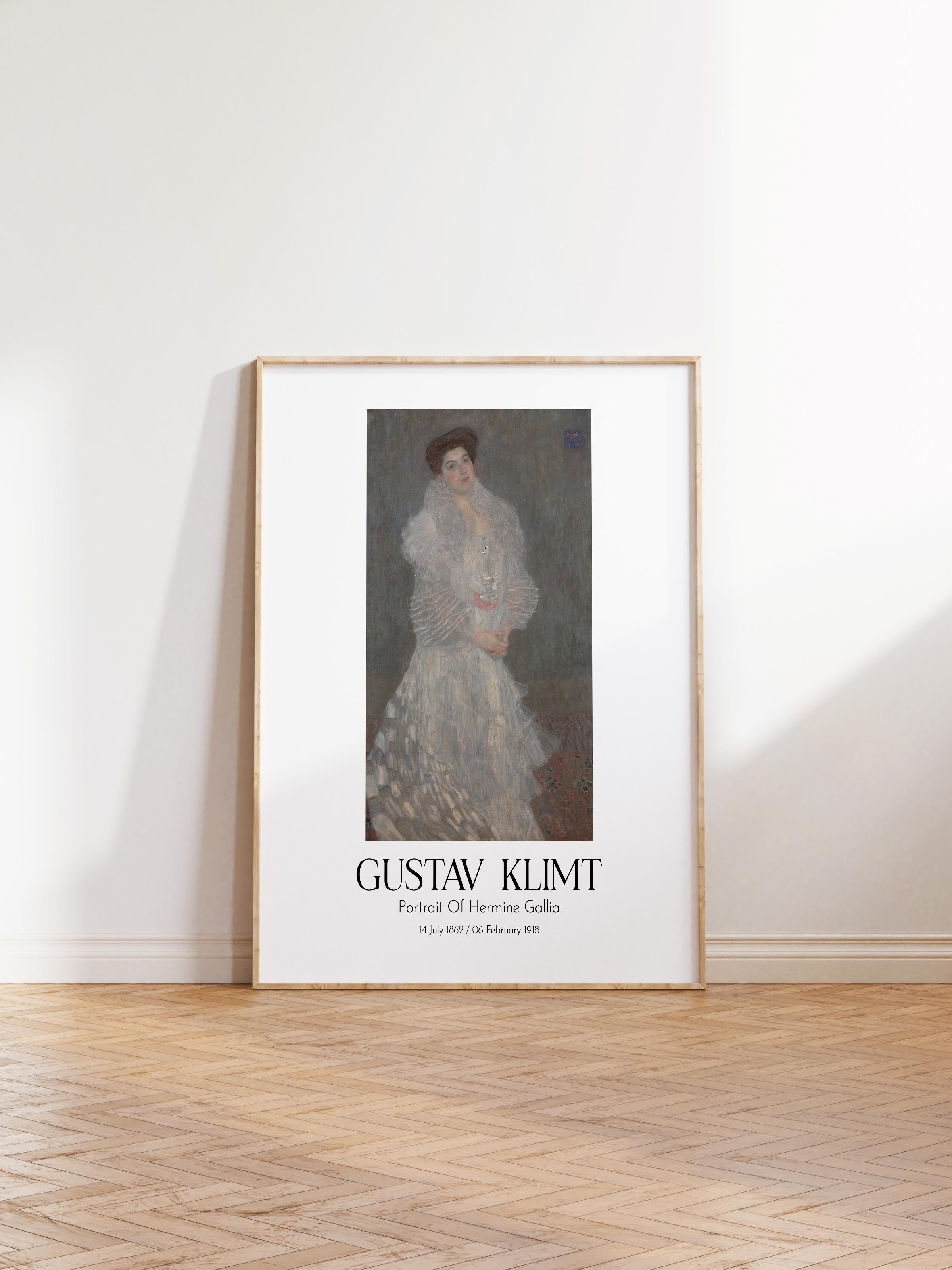 Gustav Klimt - Portrait Of Hermine Gallia, Ahşap Çerçeveli Tablo, Sanat Serisi NO:111983