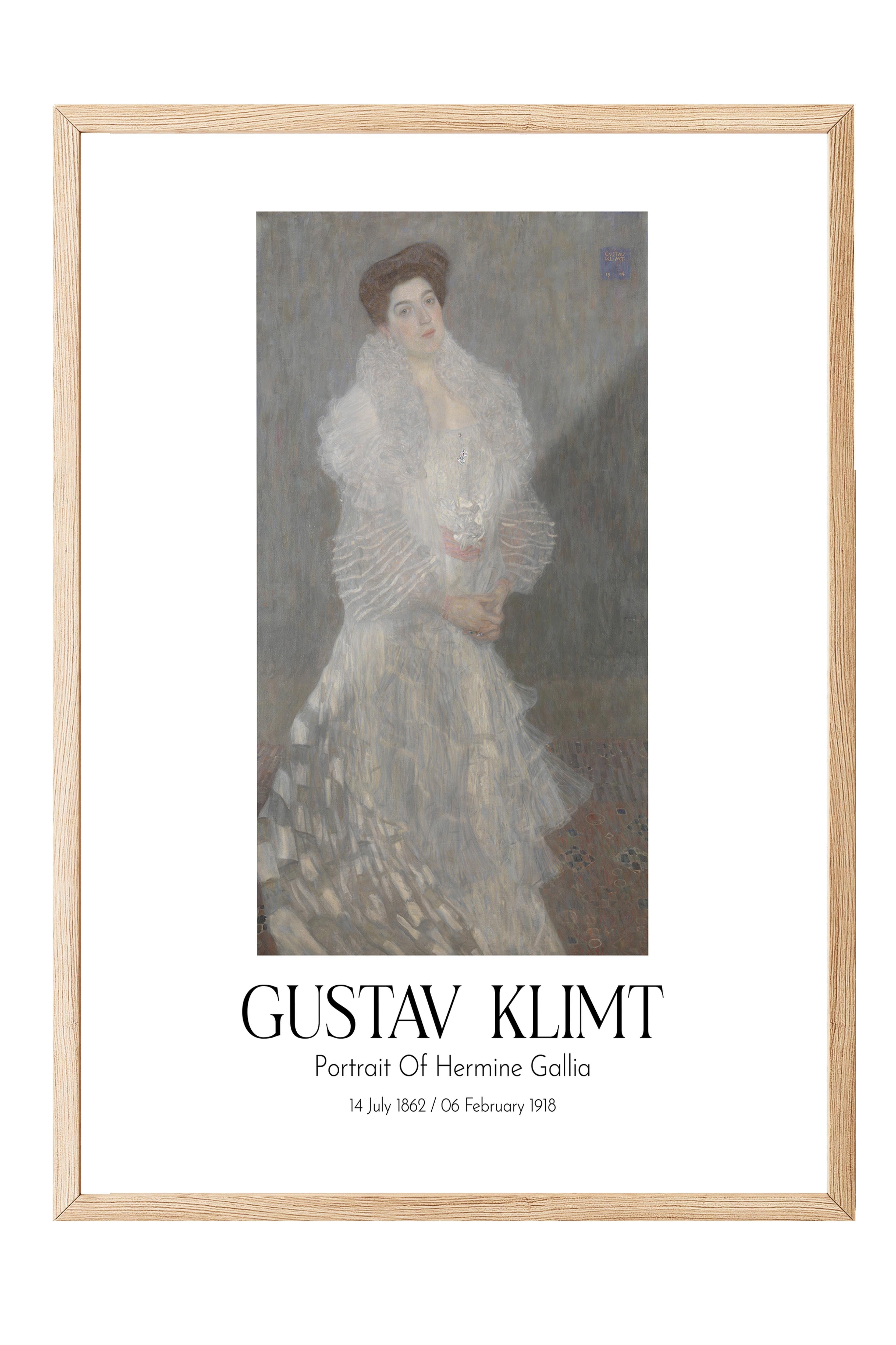 Gustav Klimt - Portrait Of Hermine Gallia, Ahşap Çerçeveli Tablo, Sanat Serisi NO:111983