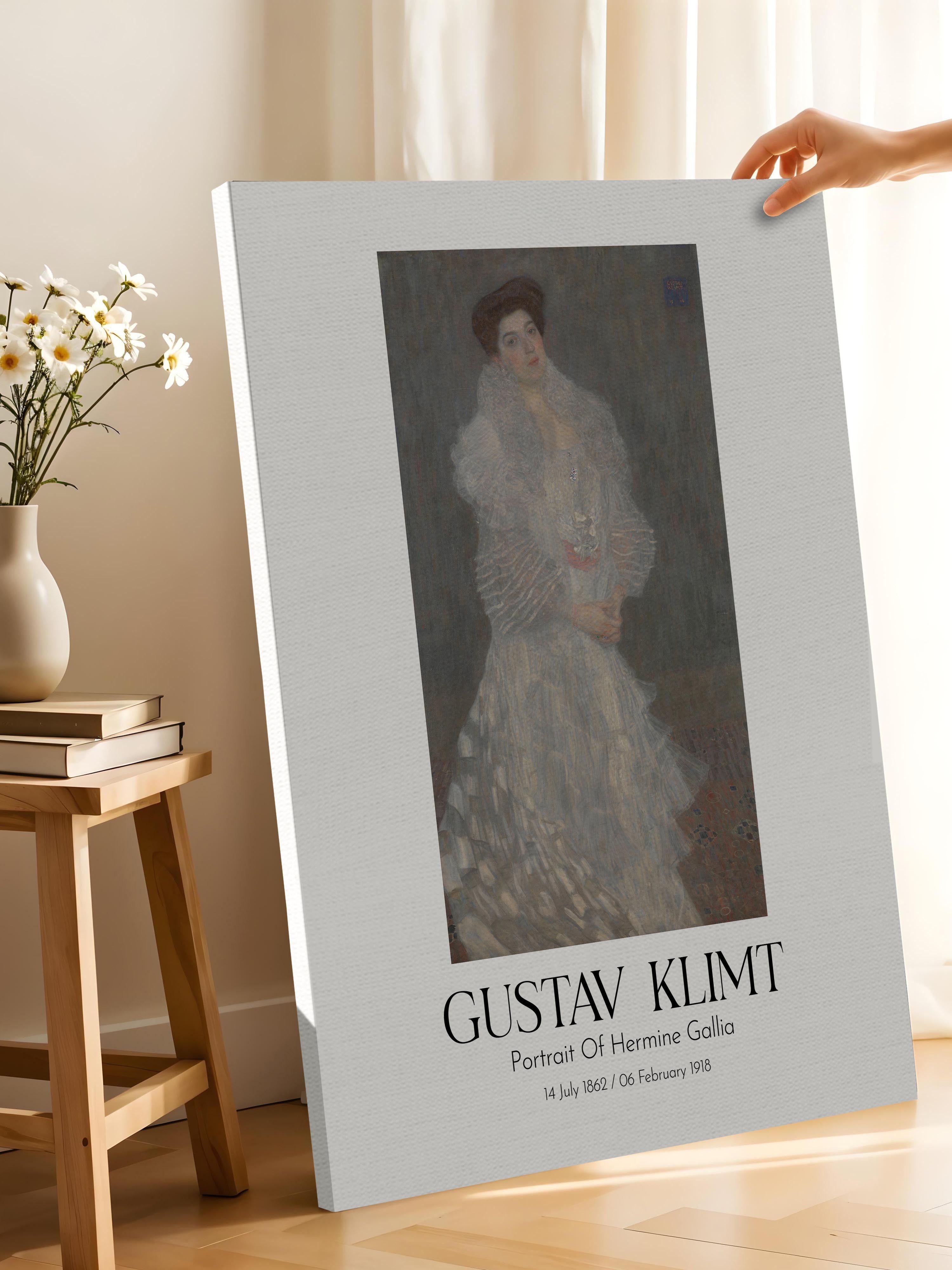 Gustav Klimt - Portrait Of Hermine Gallia, Kanvas Tablo, Sanat Serisi NO:111983