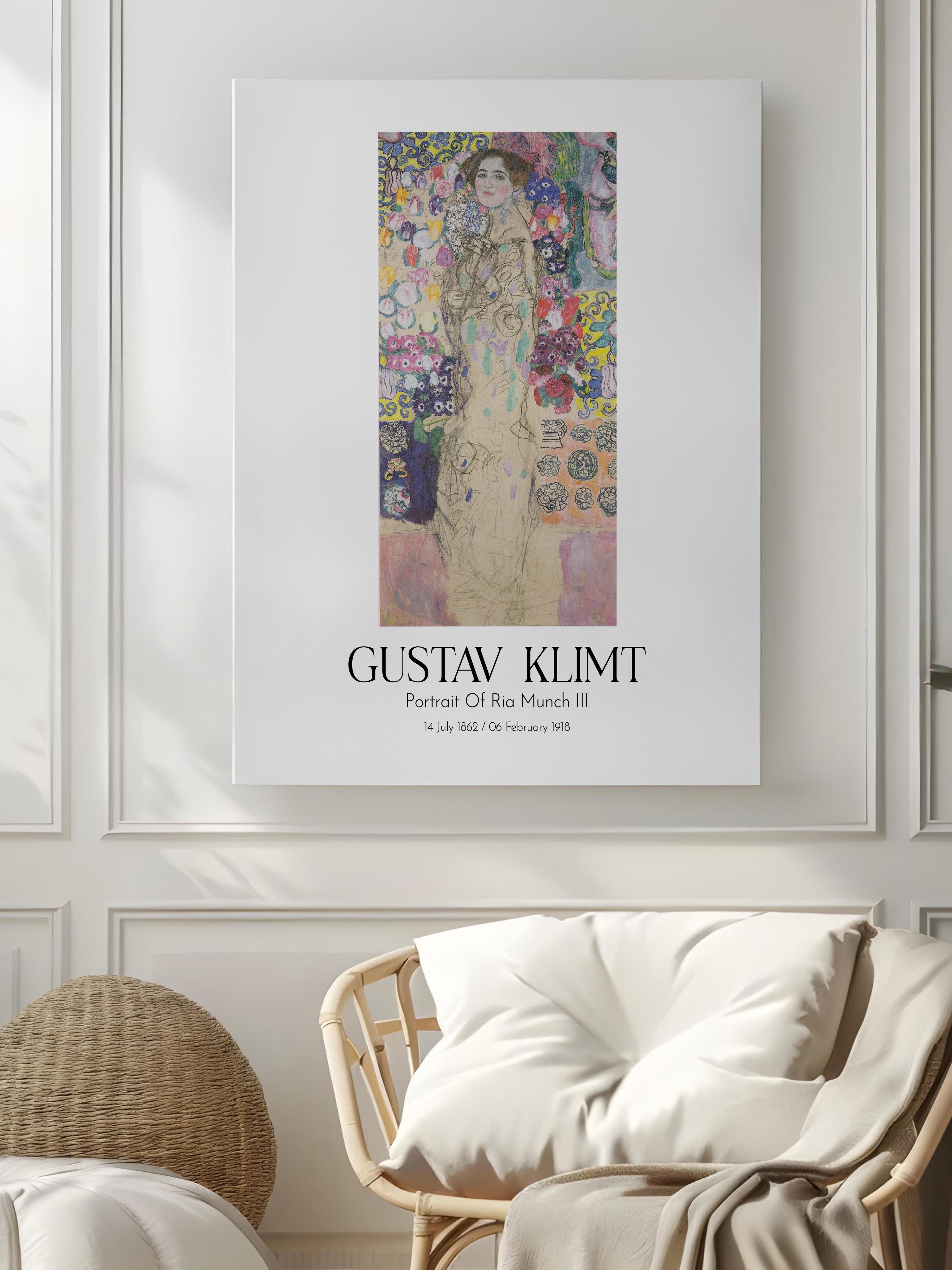 Gustav Klimt - Portrait Of Ria Munch III, Kanvas Tablo, Sanat Serisi NO:111993