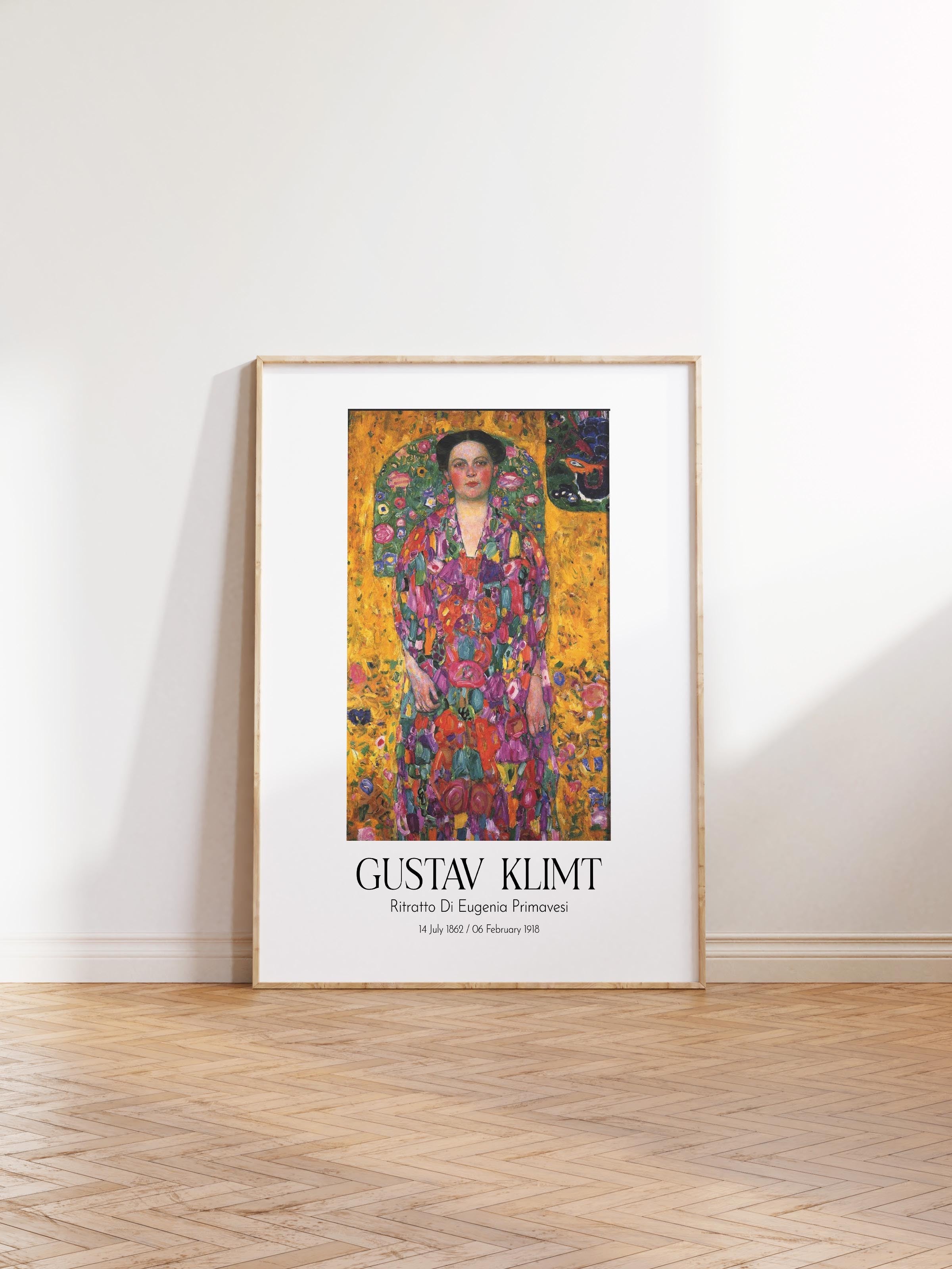 Gustav Klimt - Ritratto Di Eugenia Primavesi, Ahşap Çerçeveli Tablo, Sanat Serisi NO:112001