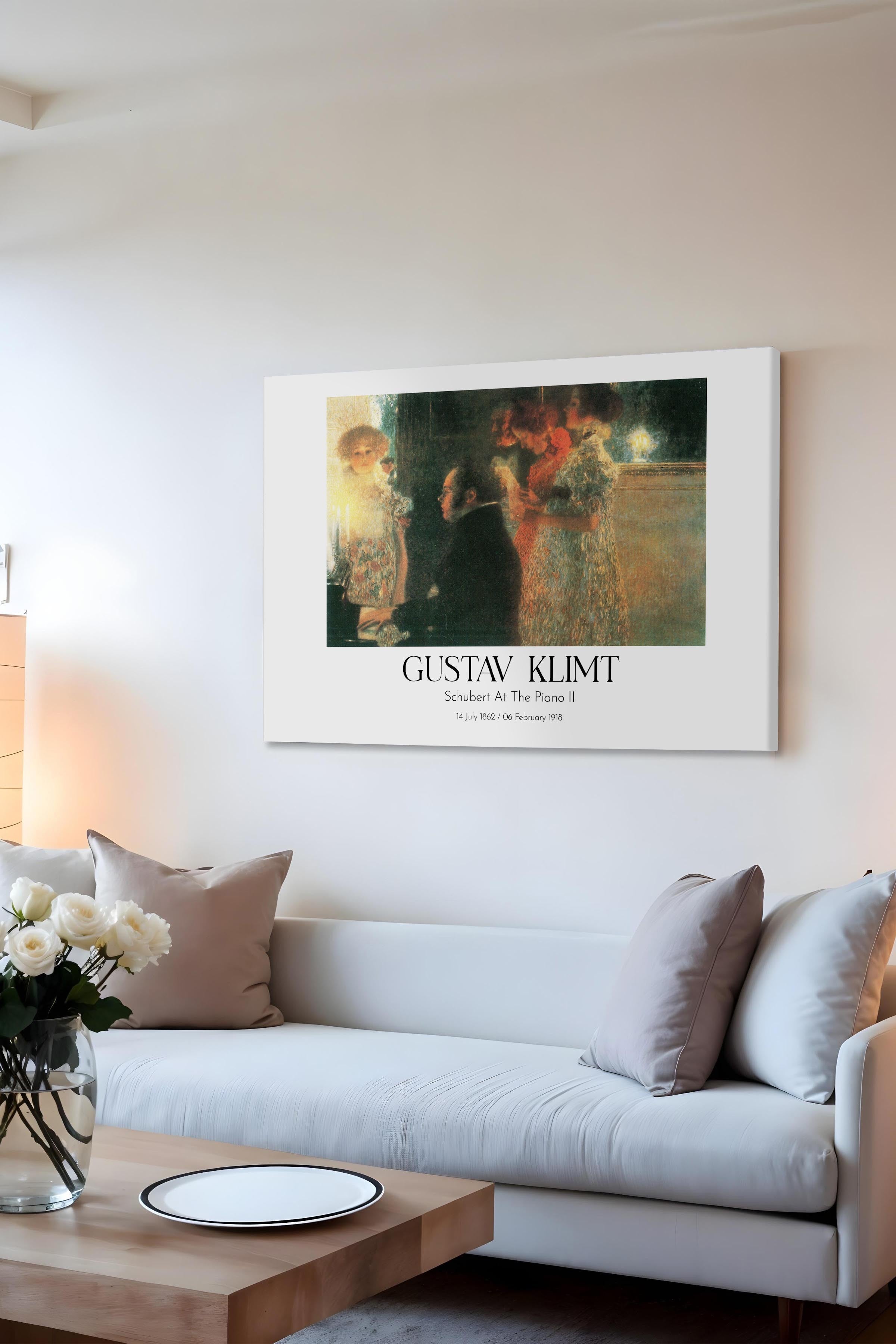 Gustav Klimt - Schubert At The Piano Iı, Kanvas Tablo, Sanat Serisi NO:112006