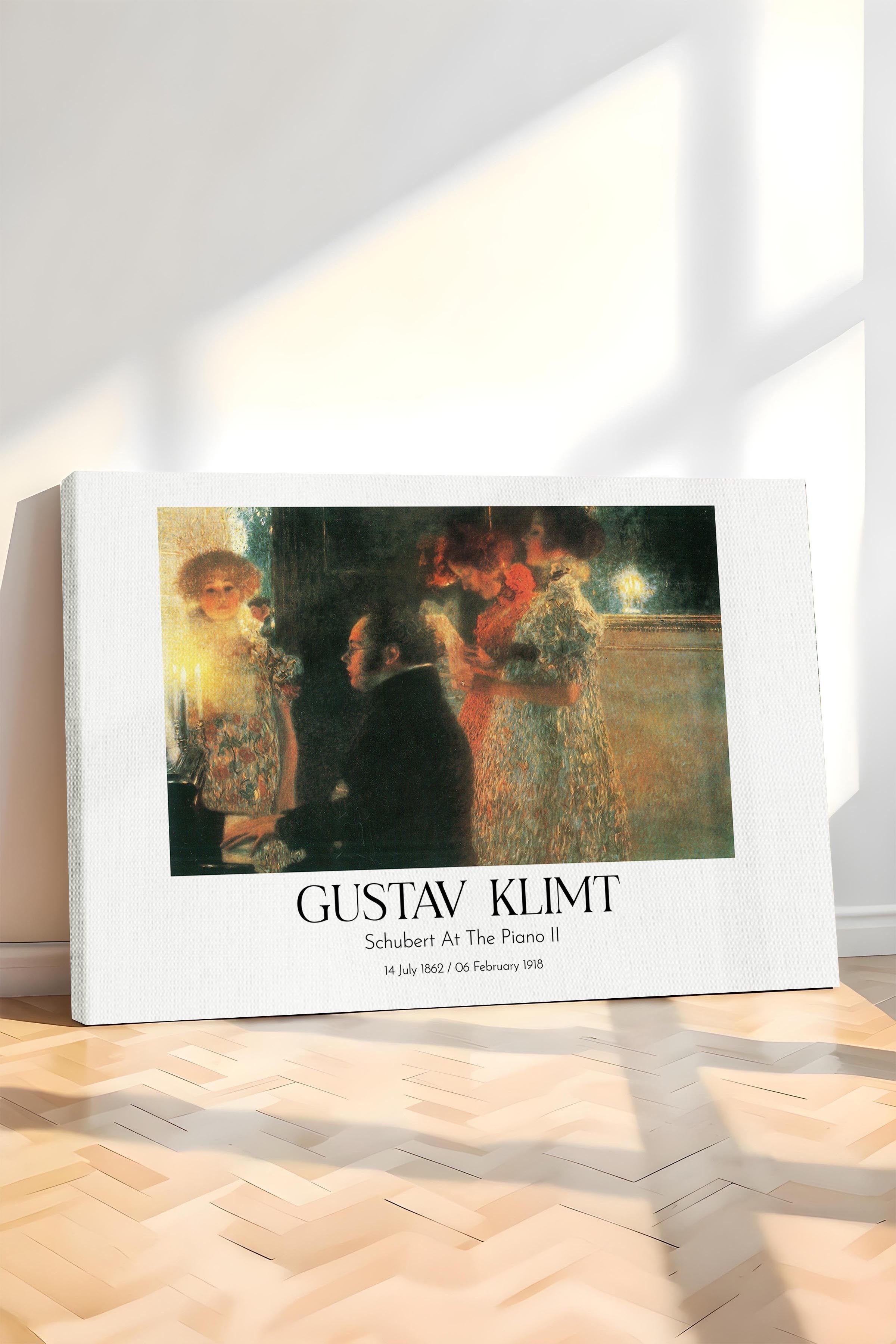 Gustav Klimt - Schubert At The Piano Iı, Kanvas Tablo, Sanat Serisi NO:112006