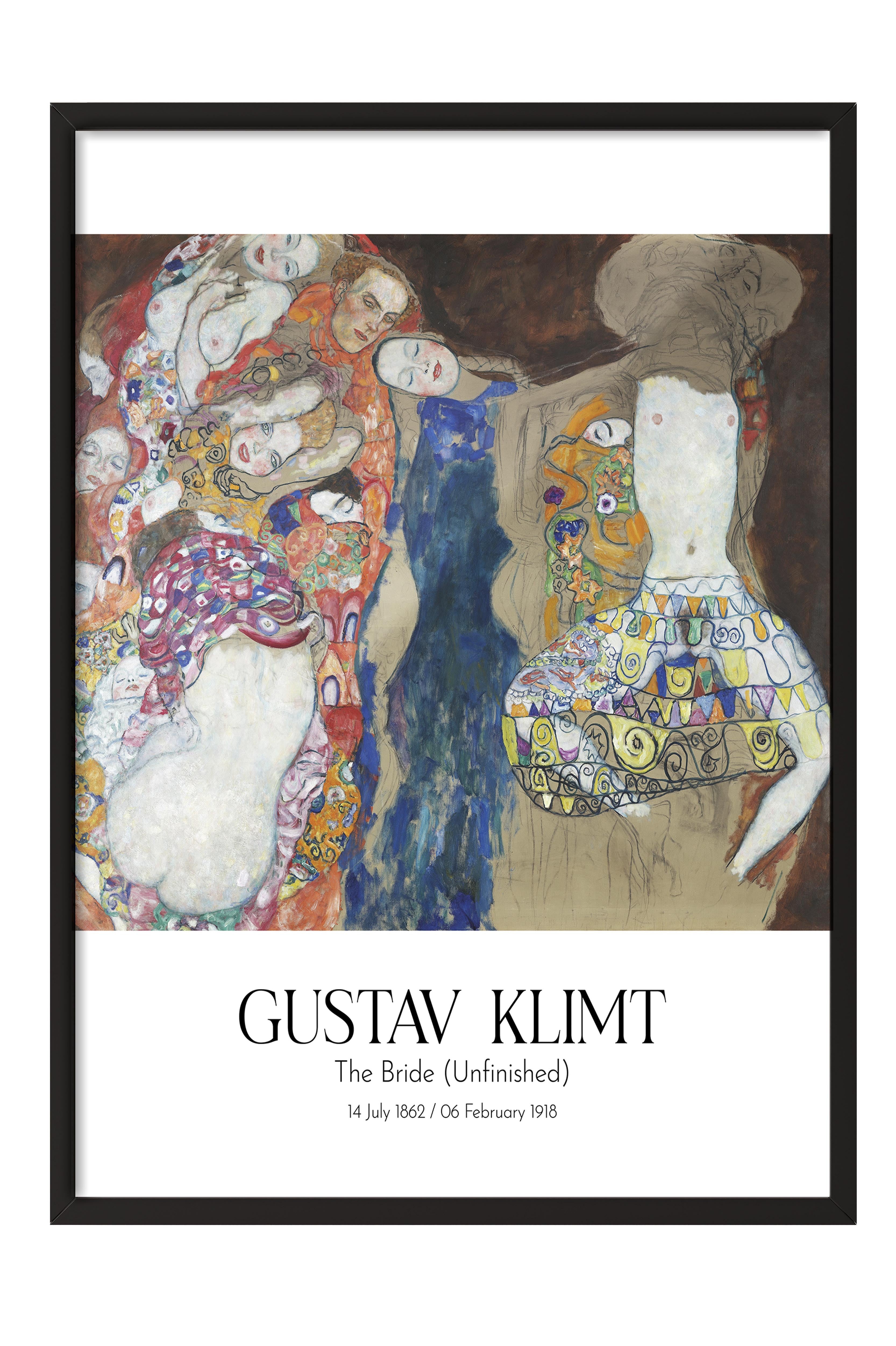 Gustav Klimt - The Bride (Unfinished), Siyah Çerçeveli Tablo, Sanat Serisi NO:111984