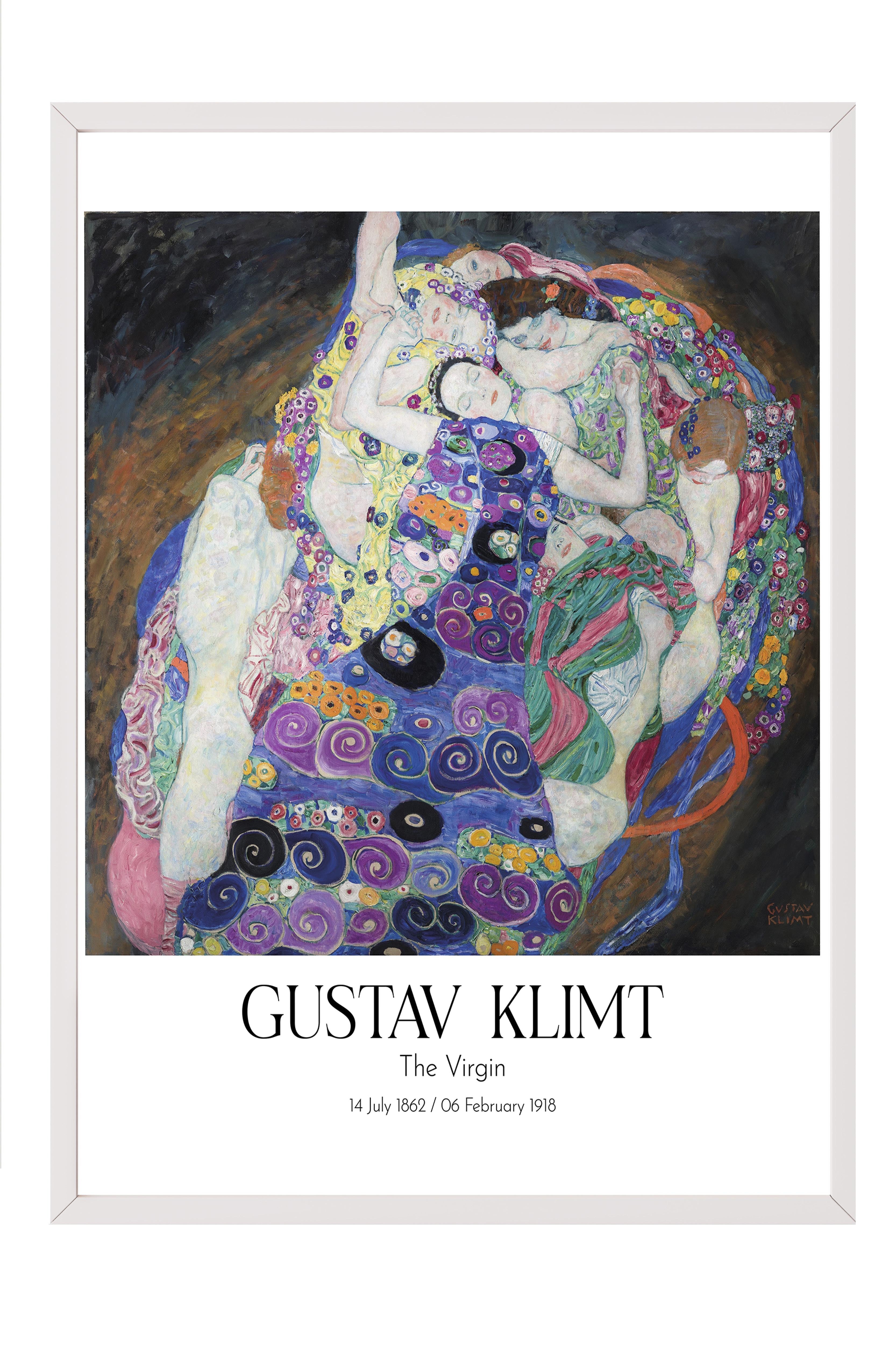 Gustav Klimt - The Virgin, Beyaz Çerçeveli Tablo, Sanat Serisi NO:111985