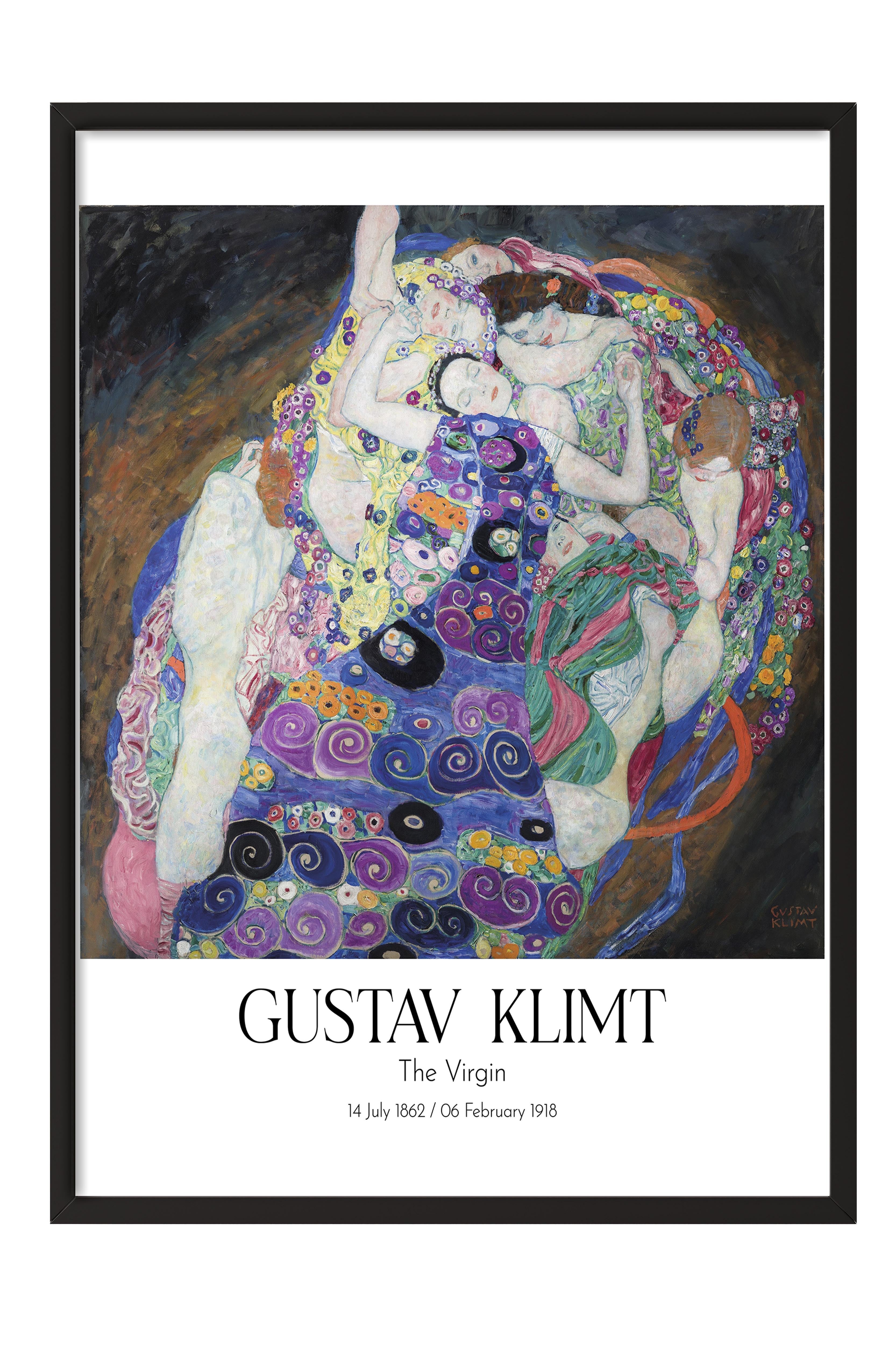 Gustav Klimt - The Virgin, Siyah Çerçeveli Tablo, Sanat Serisi NO:111985