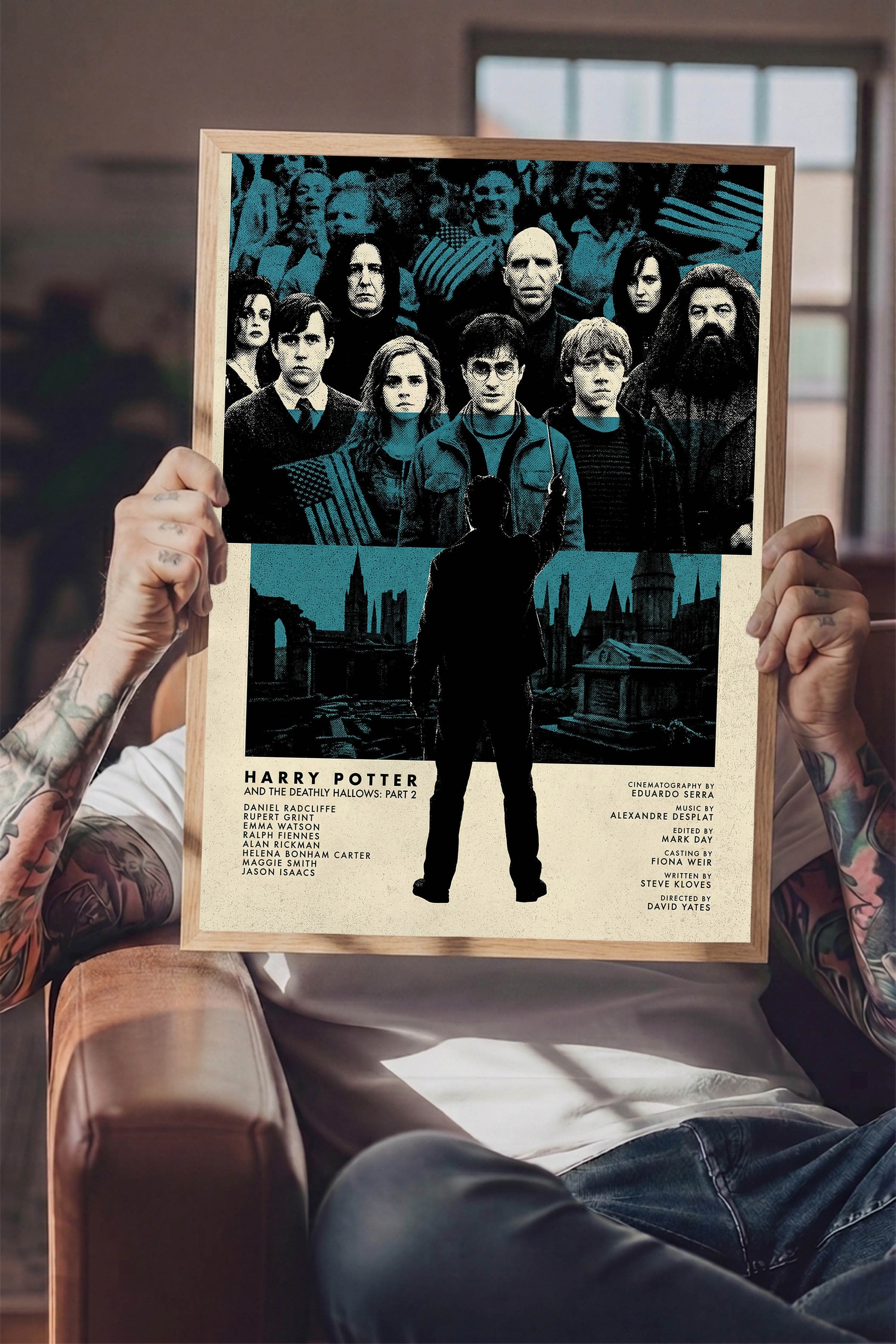 Harry Potter Ahşap Çerçeveli Poster, Sinema ve Dizi Tablo, Film Dizi Afişleri NO:112807
