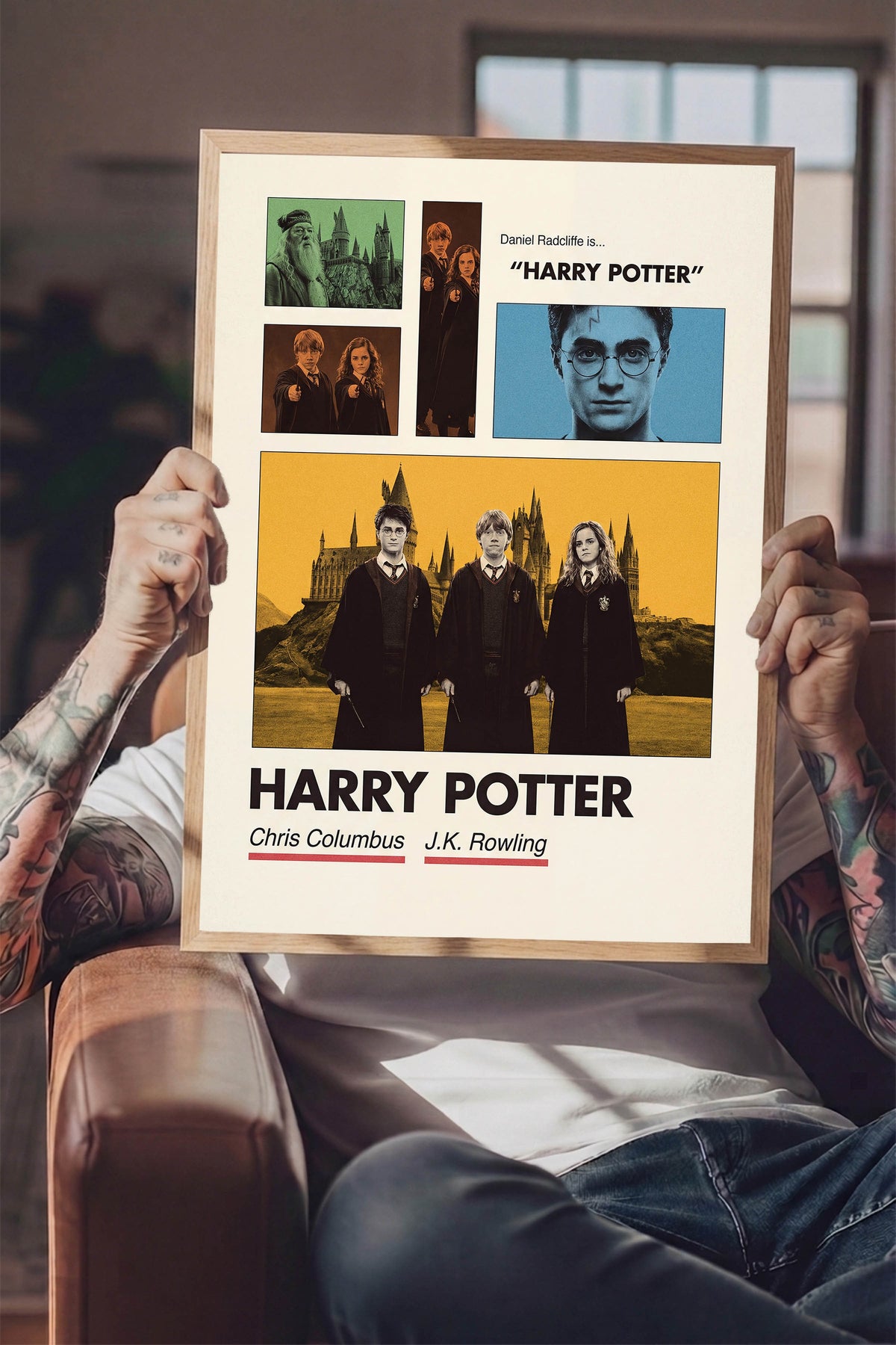 Harry Potter Ahşap Çerçeveli Poster, Sinema ve Dizi Tablo, Film Dizi Afişleri NO:112931