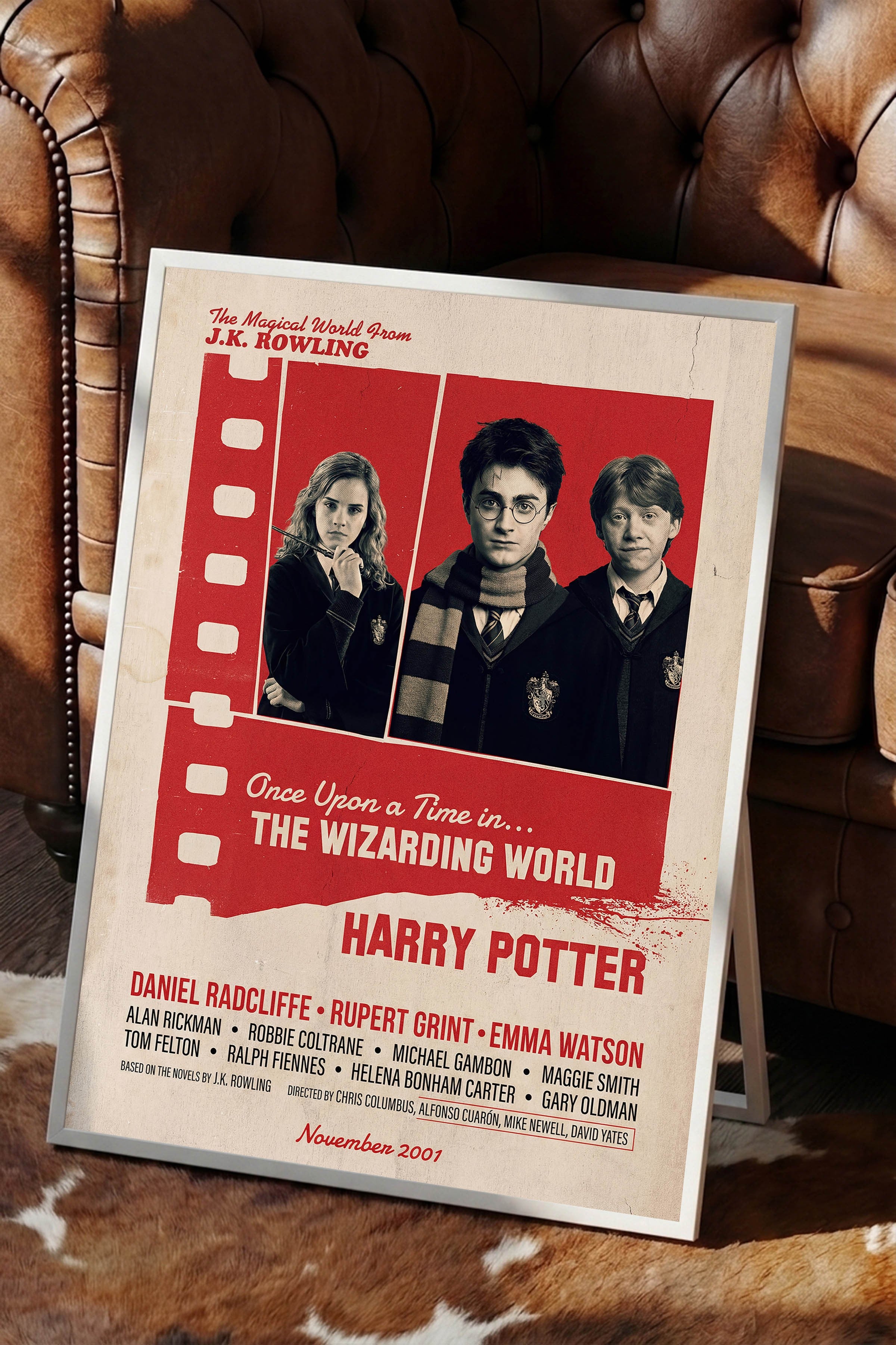 Harry Potter Beyaz Çerçeveli Poster, Sinema ve Dizi Tablo, Film Dizi Afişleri NO:112880