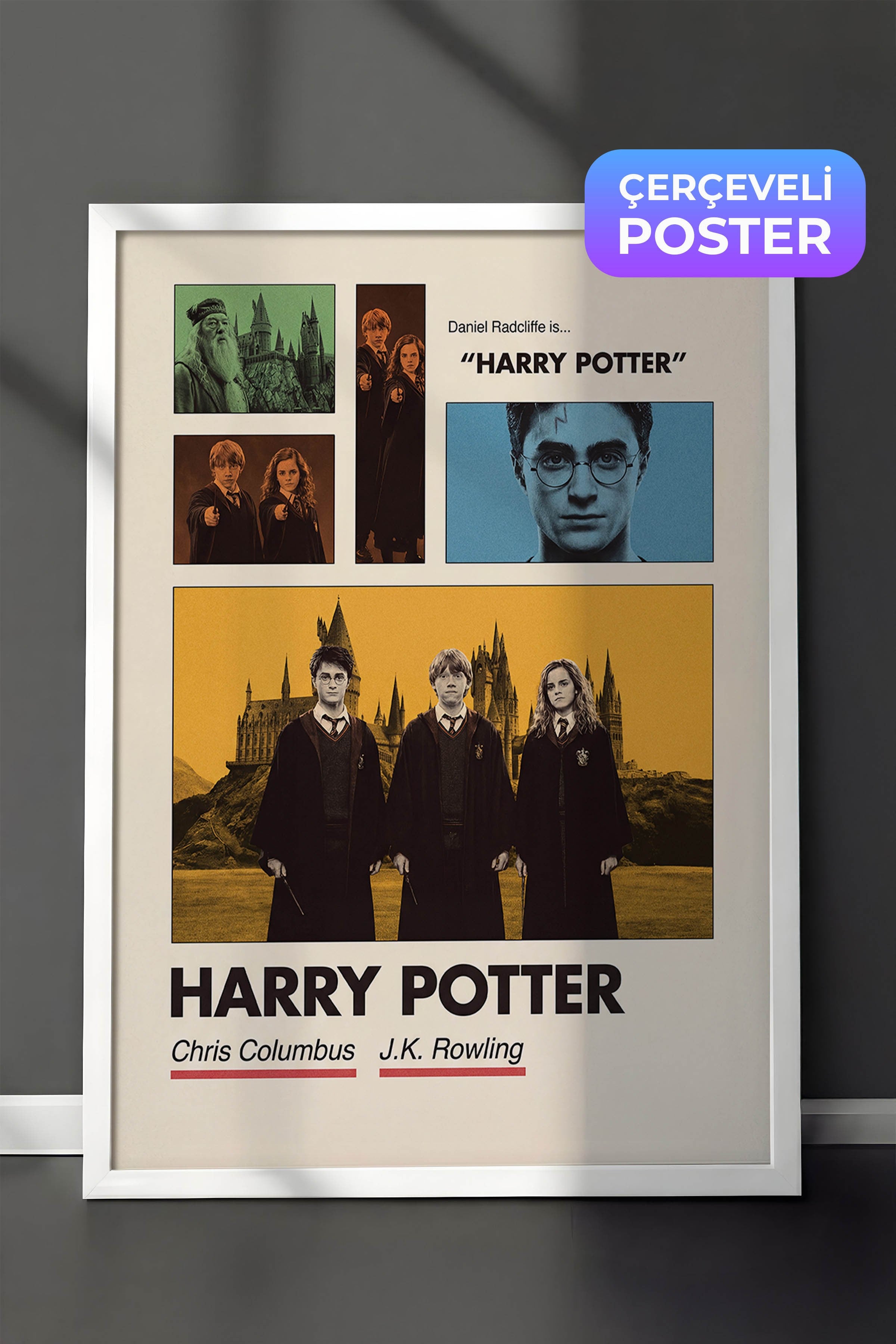 Harry Potter Beyaz Çerçeveli Poster, Sinema ve Dizi Tablo, Film Dizi Afişleri NO:112931