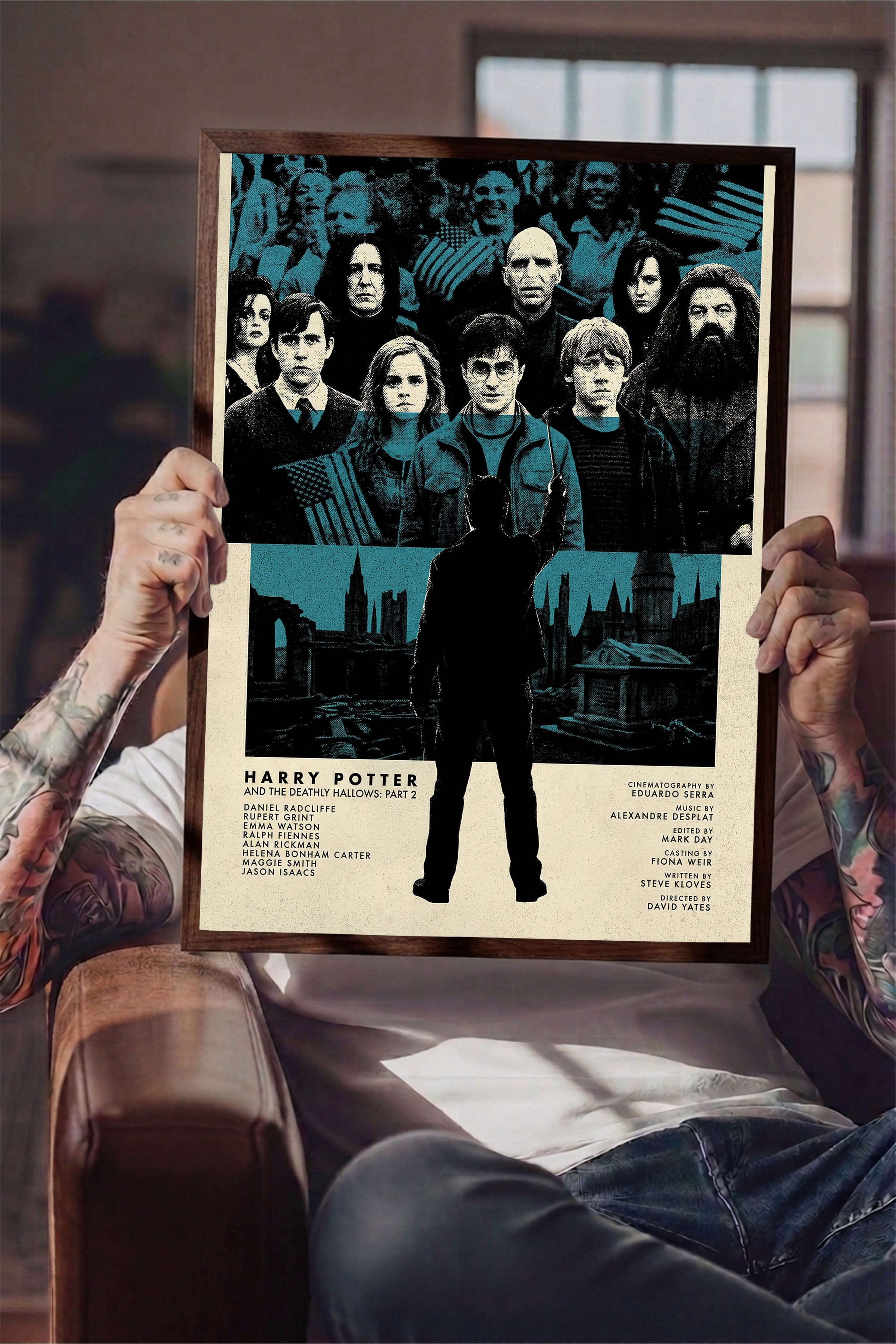 Harry Potter Kahverengi Çerçeveli Poster, Sinema ve Dizi Tablo, Film Dizi Afişleri NO:112807