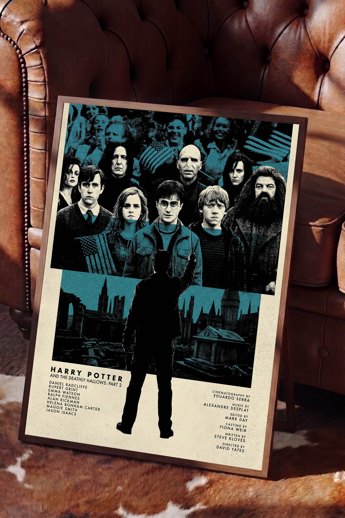 Harry Potter Kahverengi Çerçeveli Poster, Sinema ve Dizi Tablo, Film Dizi Afişleri NO:112807