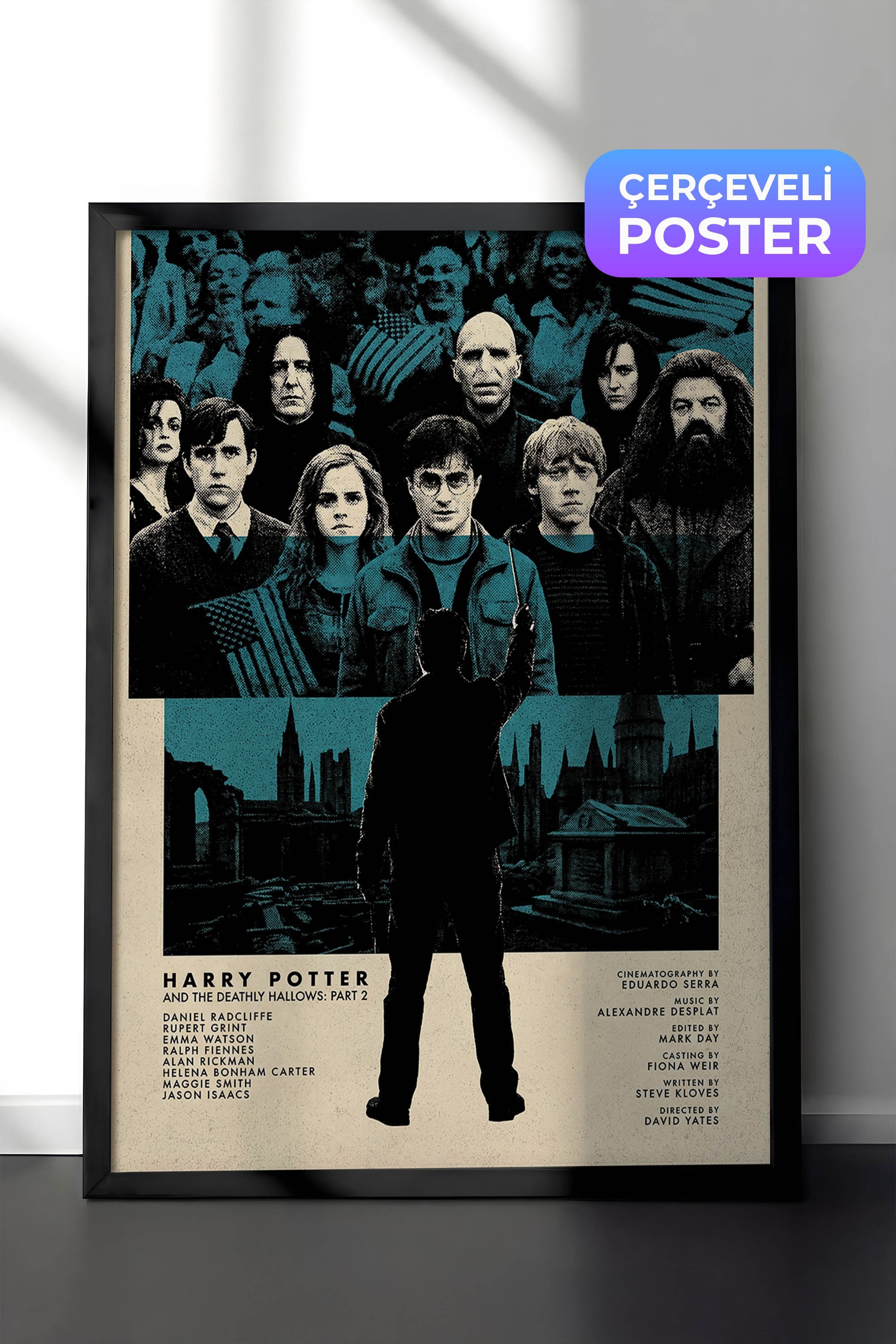 Harry Potter Siyah Çerçeveli Poster, Sinema ve Dizi Tablo, Film Dizi Afişleri NO:112807