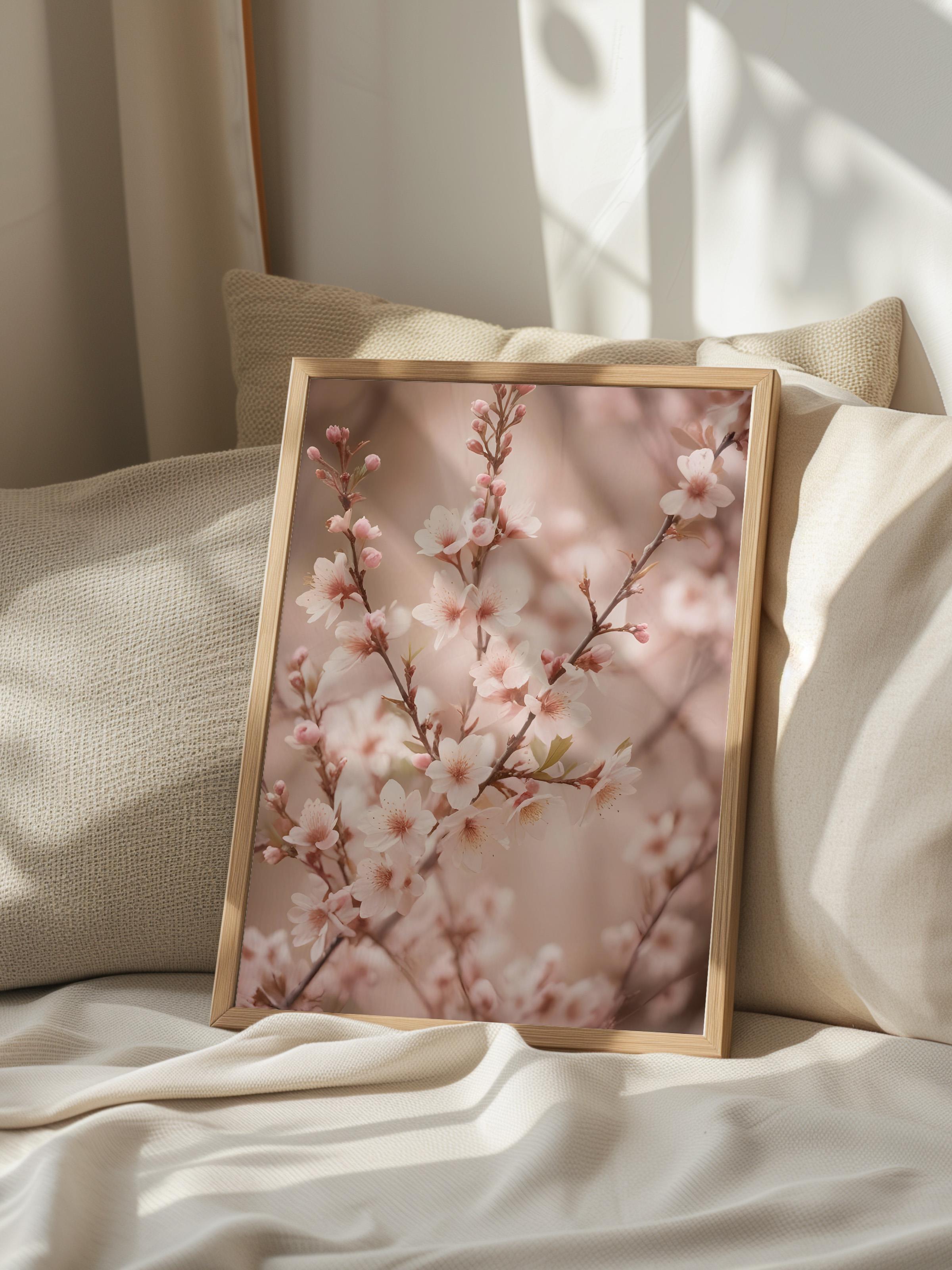 Heather Flowers Çerçeveli Tablo, Ahşap Çerçeve ve Poster, Duvar Tablosu Comfort Serisi NO:108535