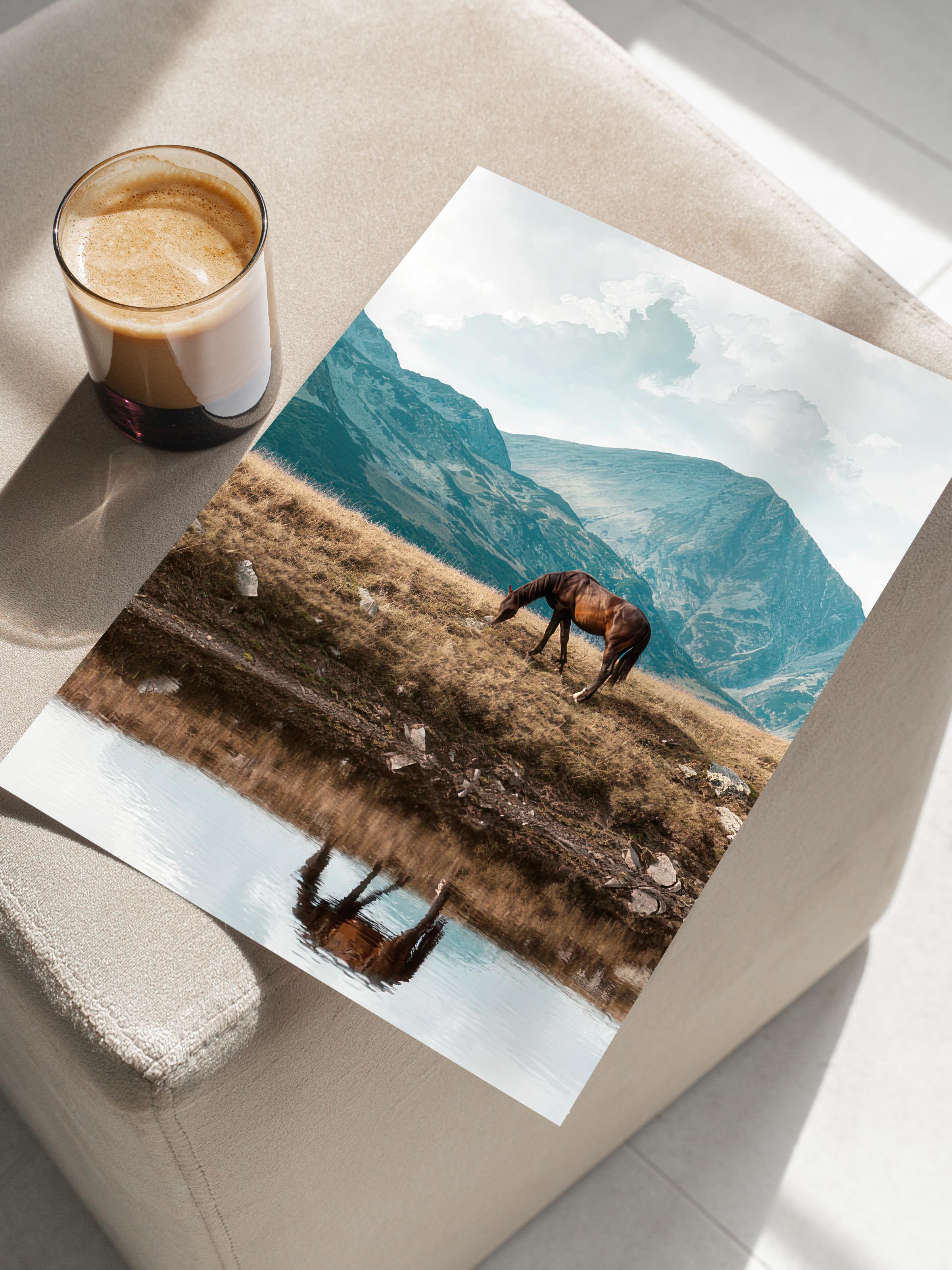 Highland Horse  Poster, Çerçevesiz Duvar Posteri, Dikey Duvar Tablosu Comfort Serisi NO:108446