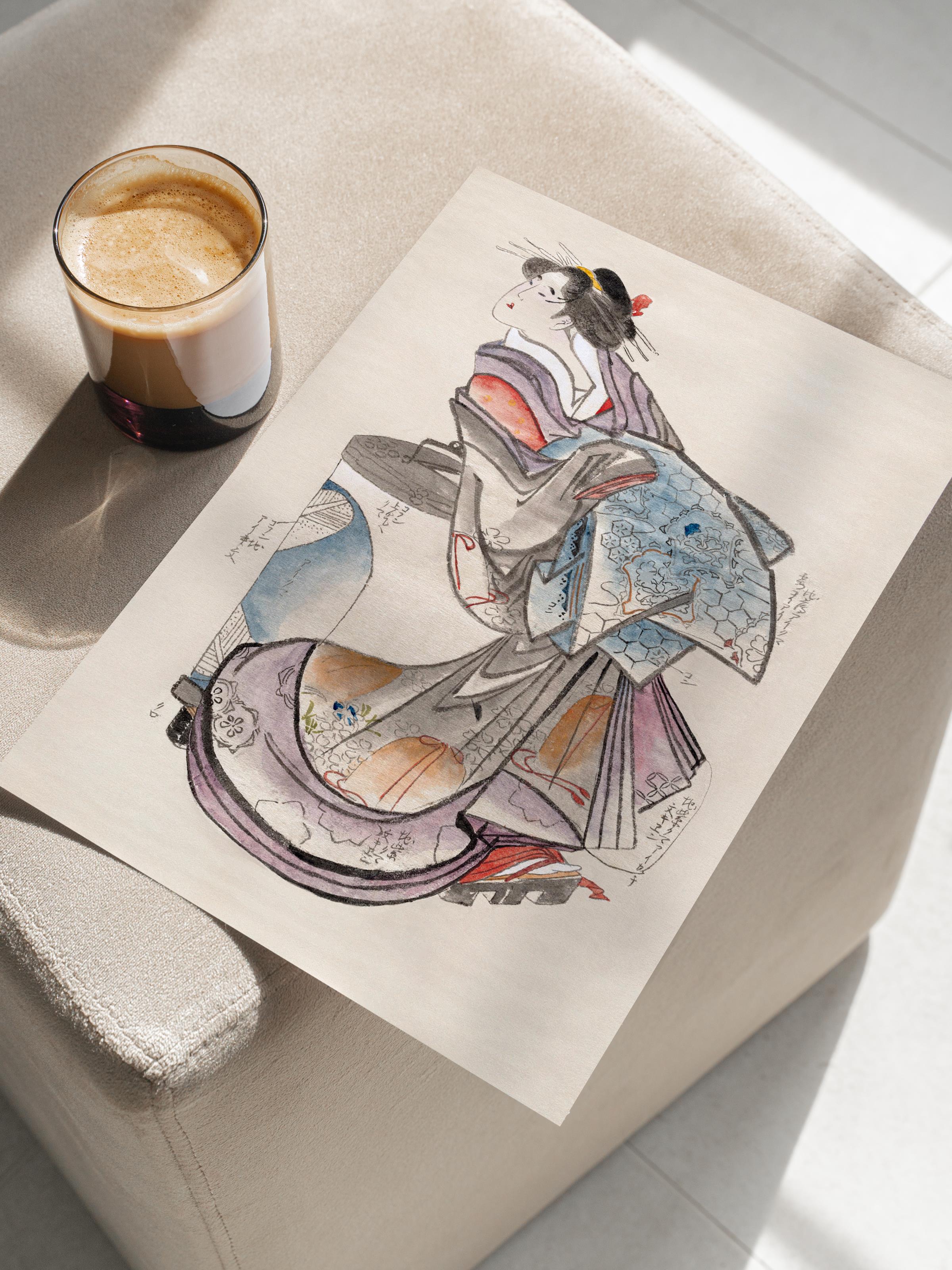 Hokusai Katsushika Poster No:23 Modern Sanat Poster - Sanat Dekor Serisi - Duvar Tablosu, HD Baskı