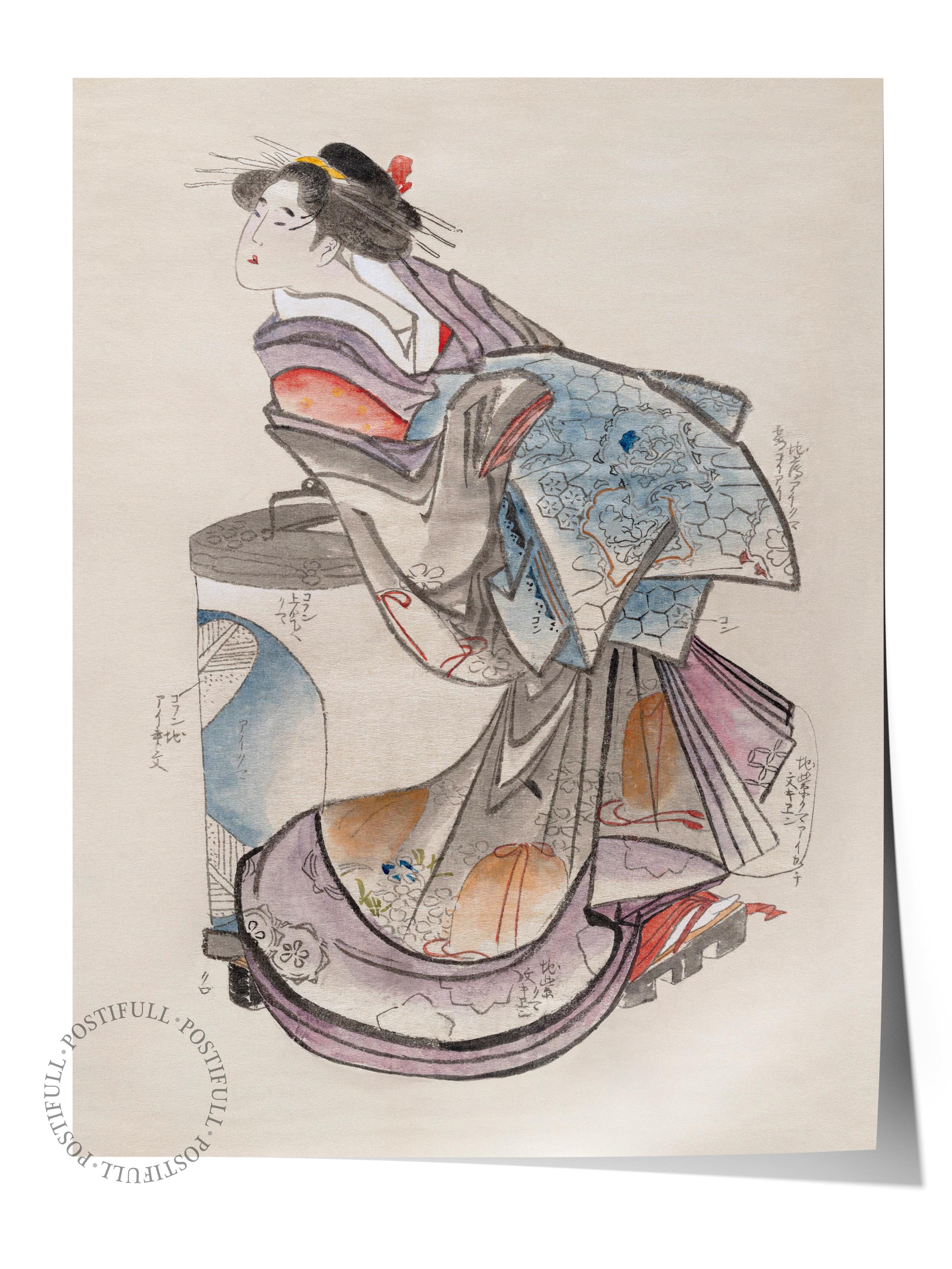 Hokusai Katsushika Poster No:23 Modern Sanat Poster - Sanat Dekor Serisi - Duvar Tablosu, HD Baskı