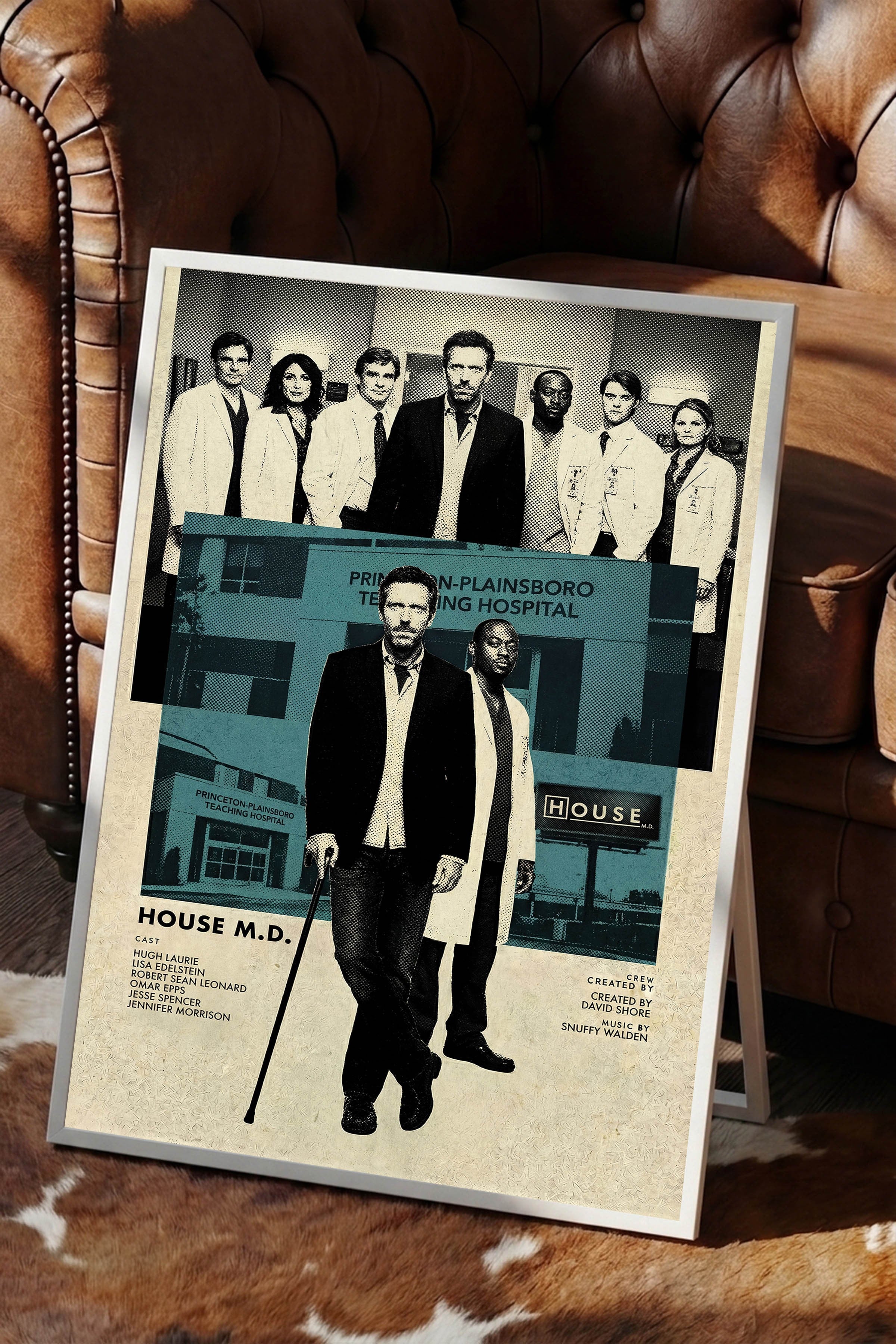 House Beyaz Çerçeveli Poster, Sinema ve Dizi Tablo, Film Dizi Afişleri NO:112775