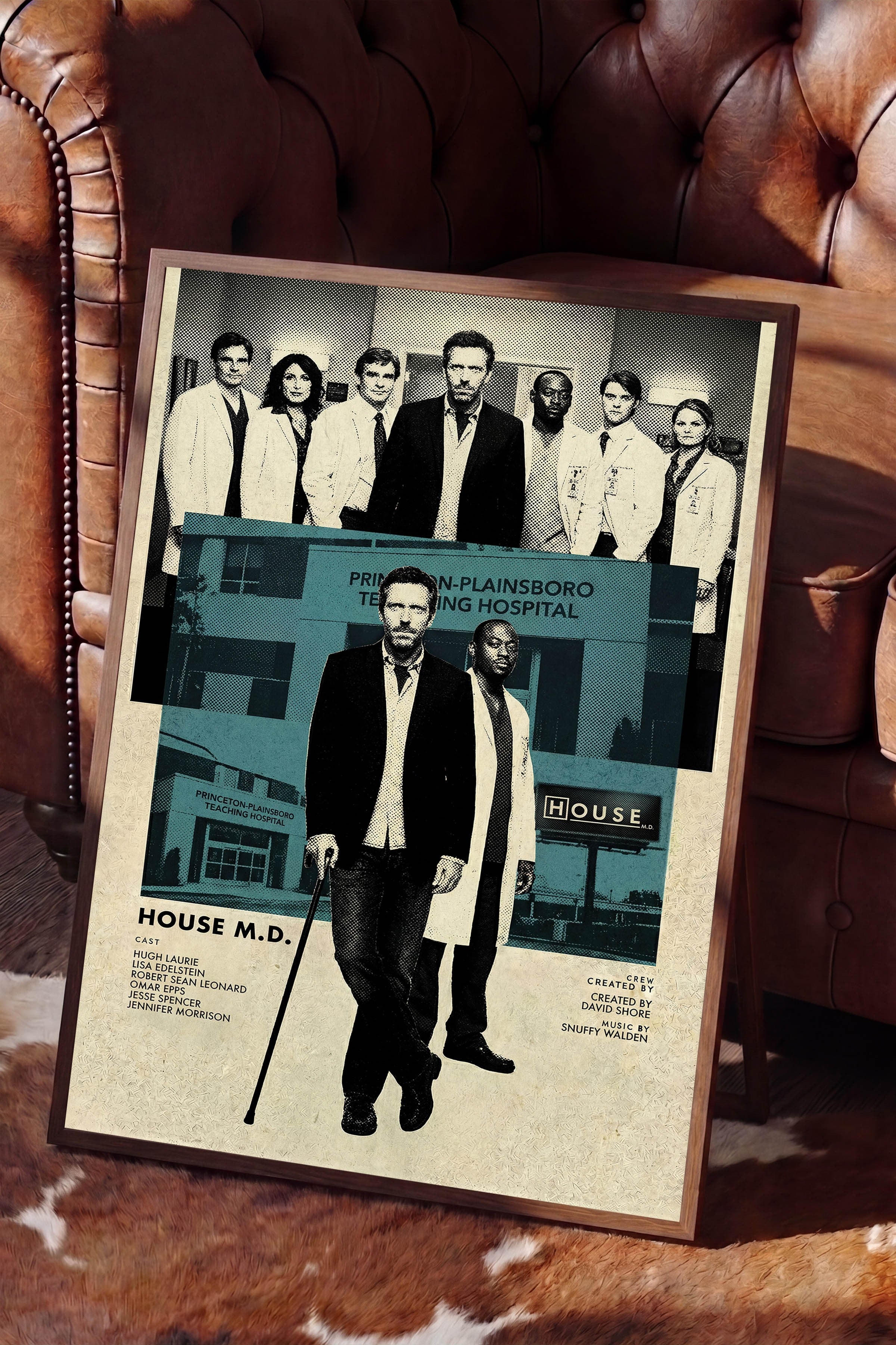 House Kahverengi Çerçeveli Poster, Sinema ve Dizi Tablo, Film Dizi Afişleri NO:112775